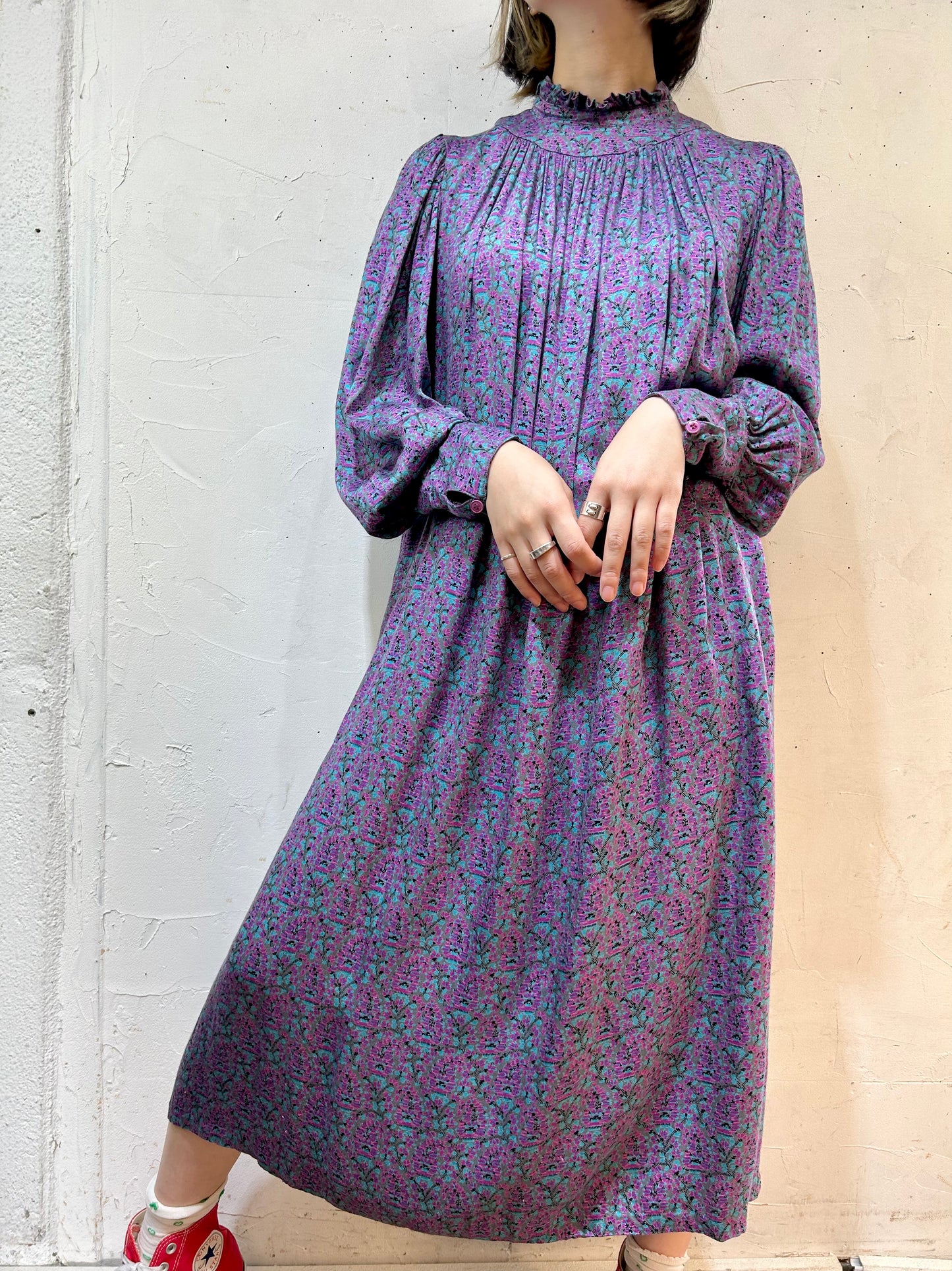 Vintage Viscose Dress 〜ANASTASIA〜 [J25389]