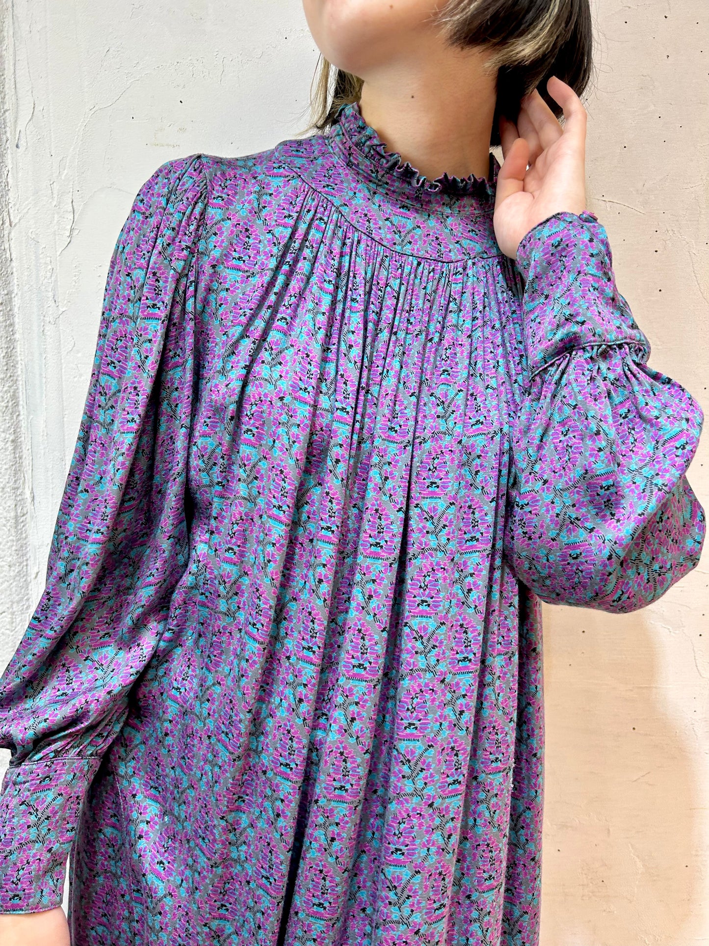 Vintage Viscose Dress 〜ANASTASIA〜 [J25389]