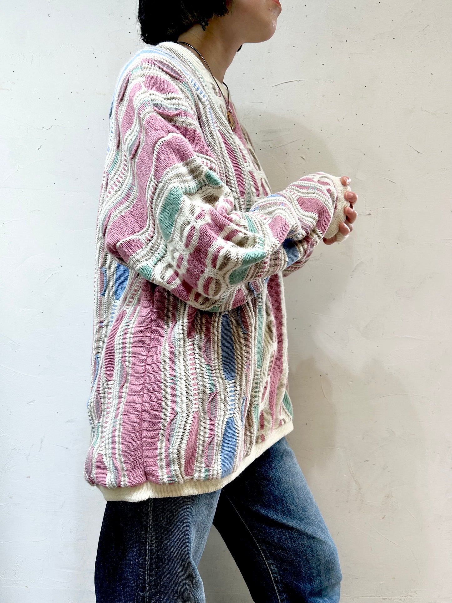 Vintage Crazy 3D Knit Sweater 〜MADE IN USA〜 [I25045]