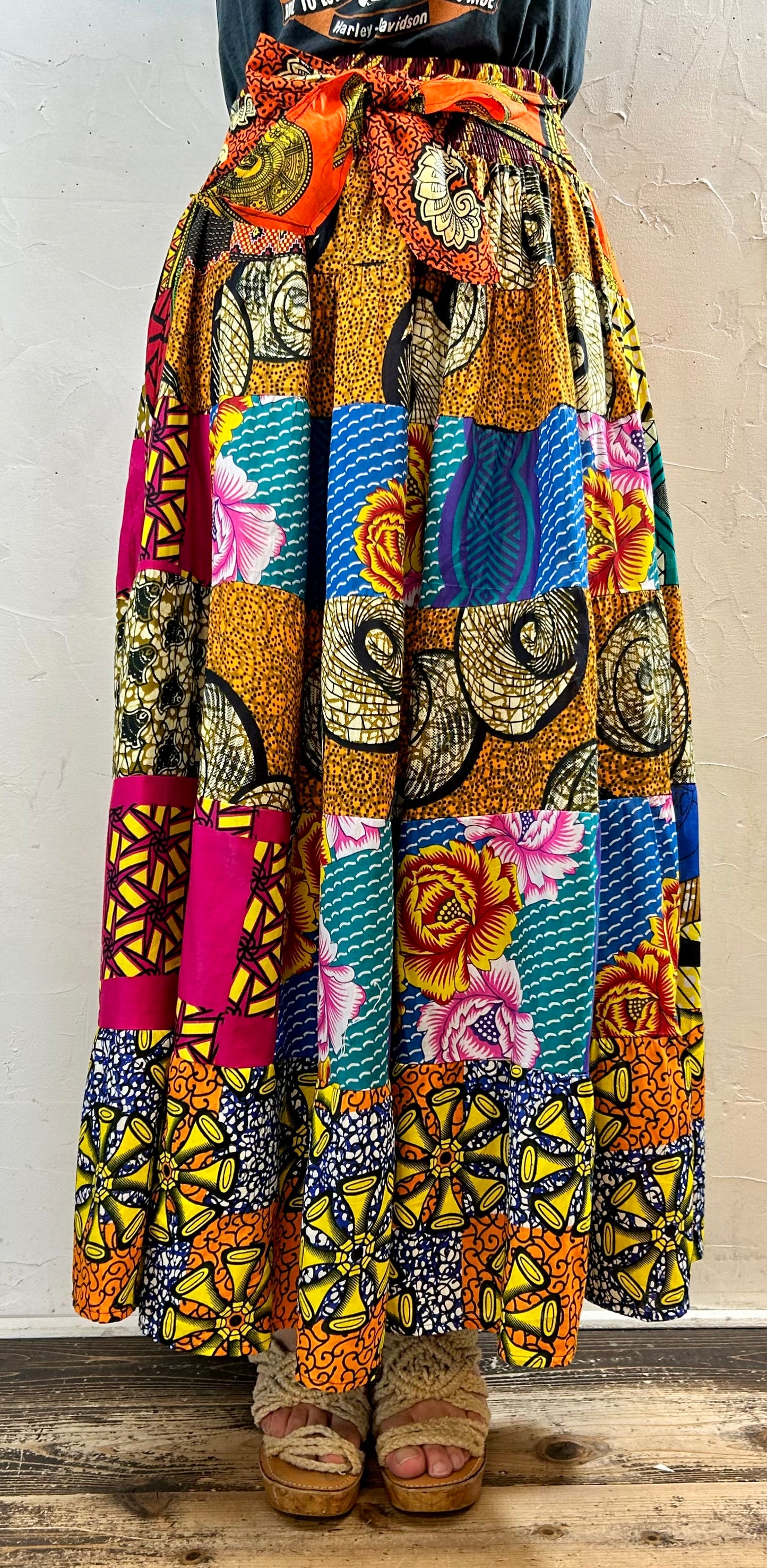 Vintage  African Batik Skirt 〜jackpot〜 [F27799]