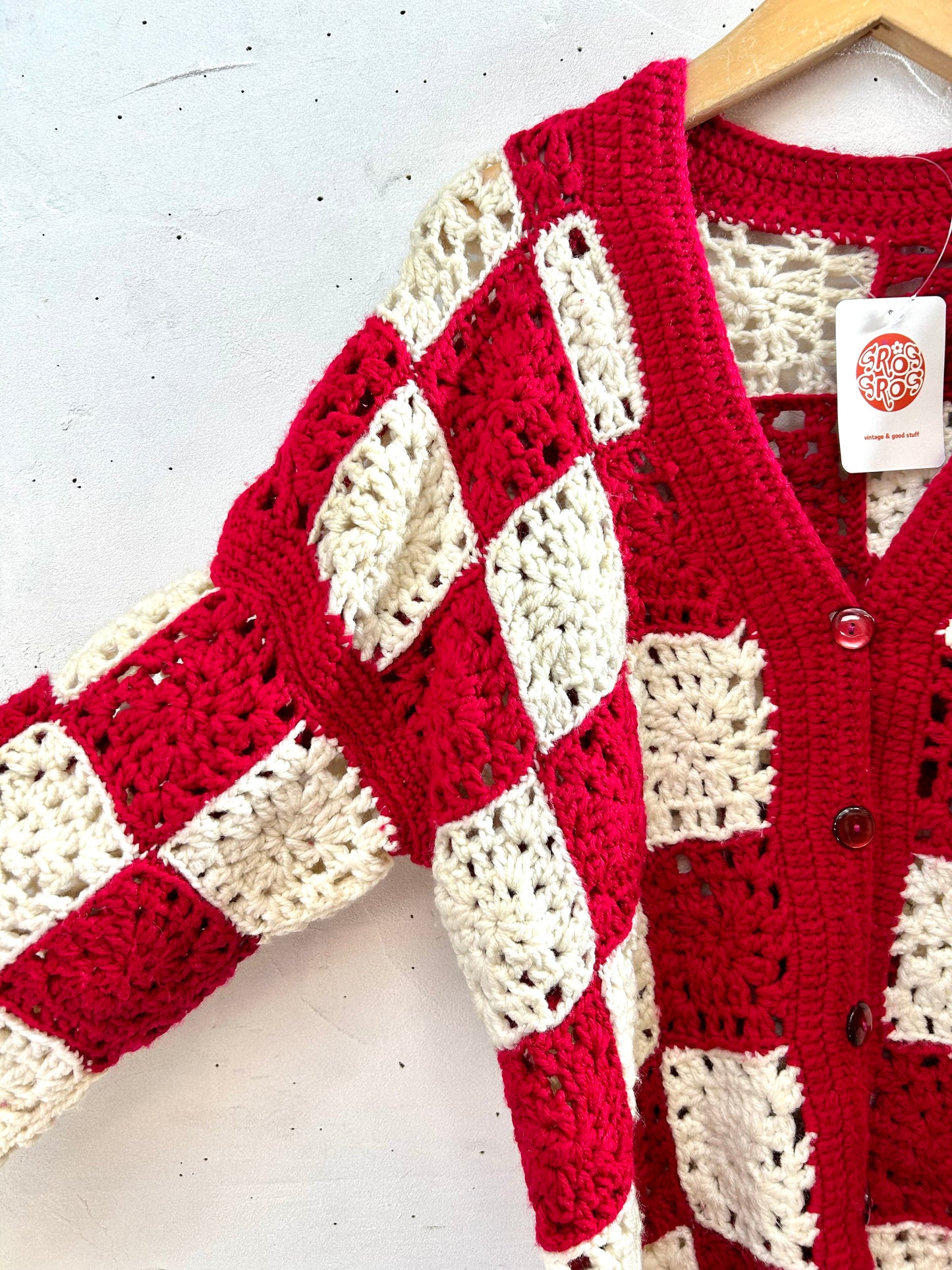 Vintage Granny Square Knit Cardigan [K28963]