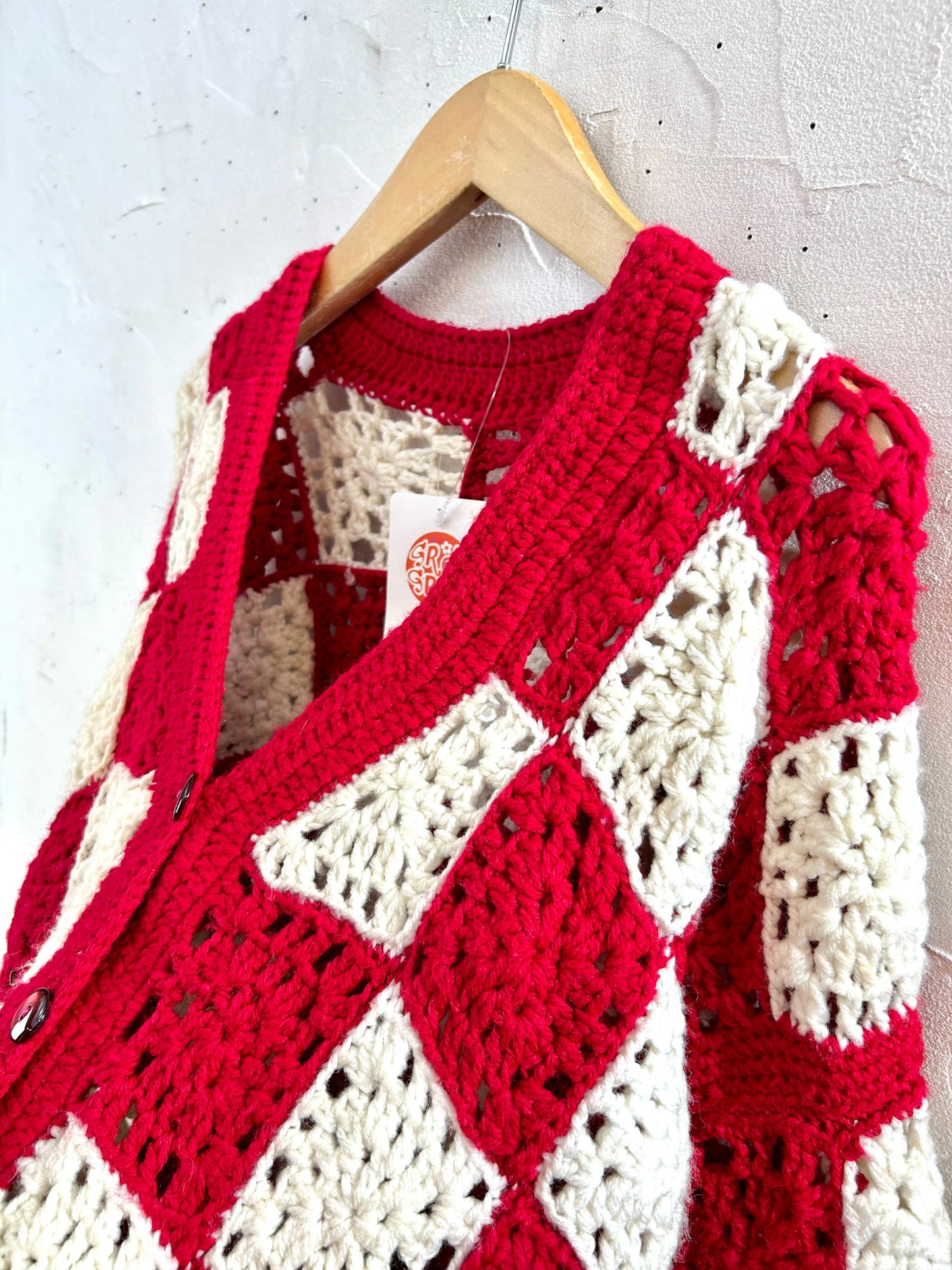 Vintage Granny Square Knit Cardigan [K28963]