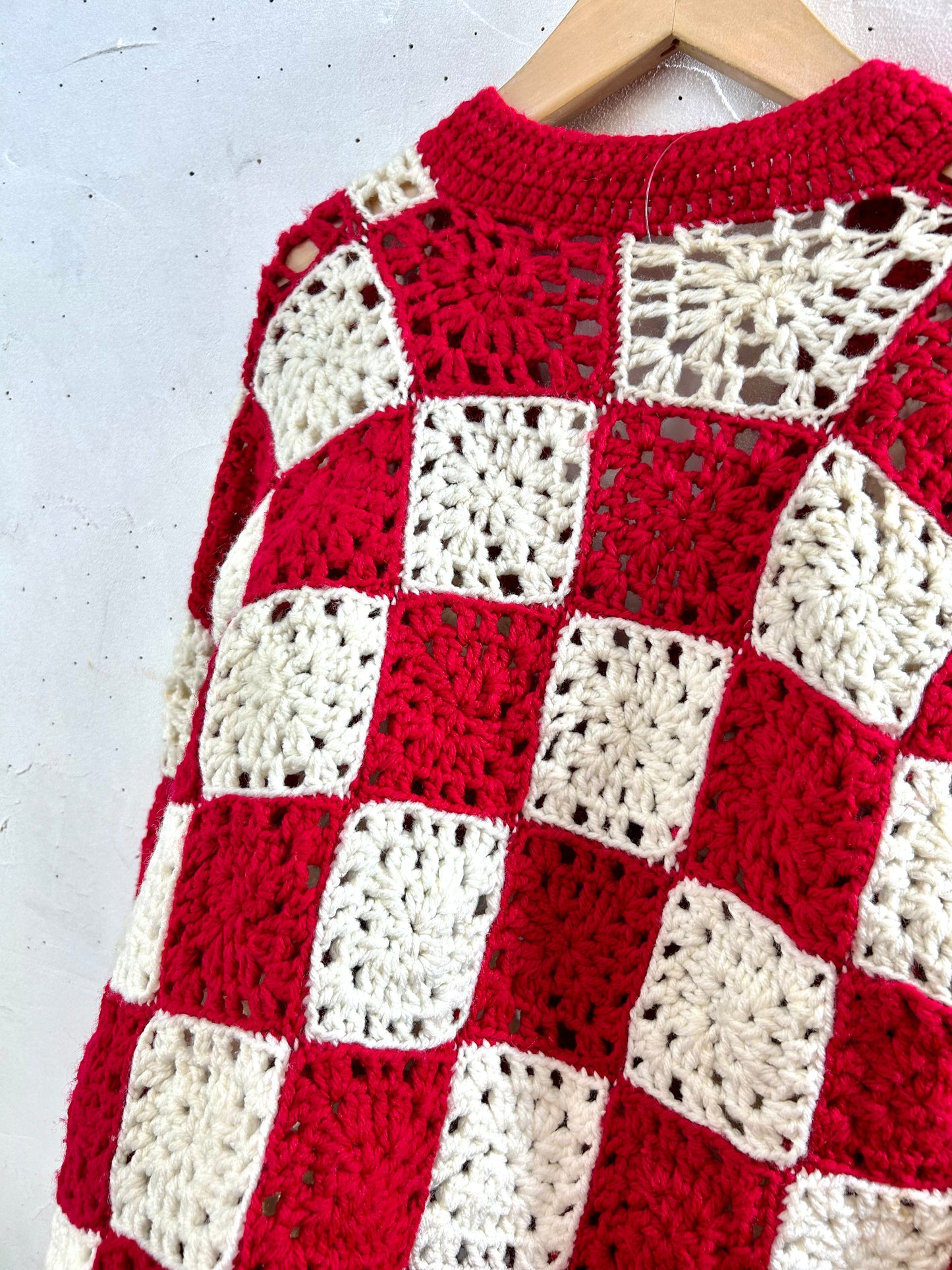 Vintage Granny Square Knit Cardigan [K28963]