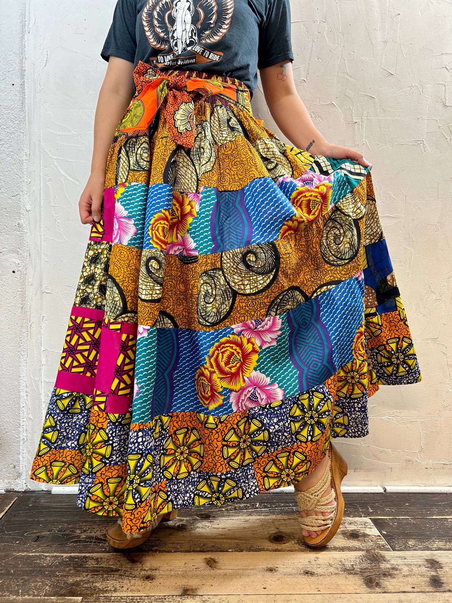 Vintage  African Batik Skirt 〜jackpot〜 [F27799]