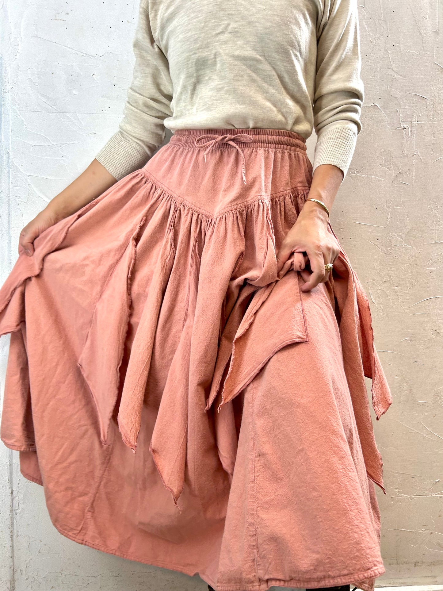 Vintage Cotton Skirt HAND MADE ECUADOR [H28305]