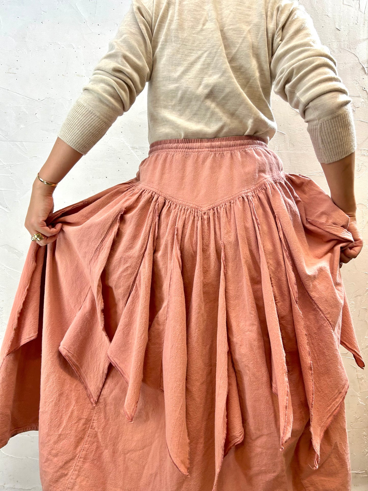 Vintage Cotton Skirt HAND MADE ECUADOR [H28305]