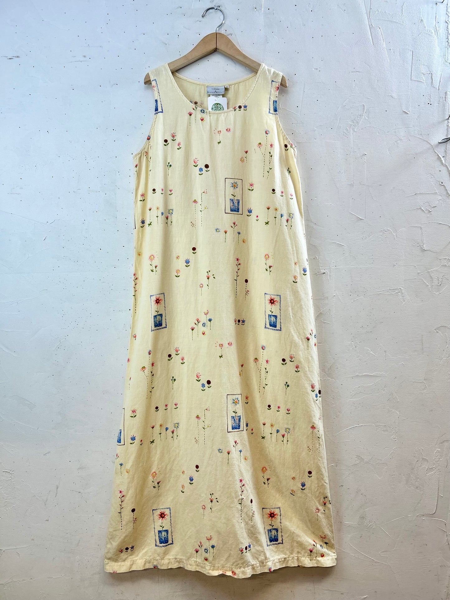 Vintage Linen & Cotton Dress MADE IN USA [F30477]