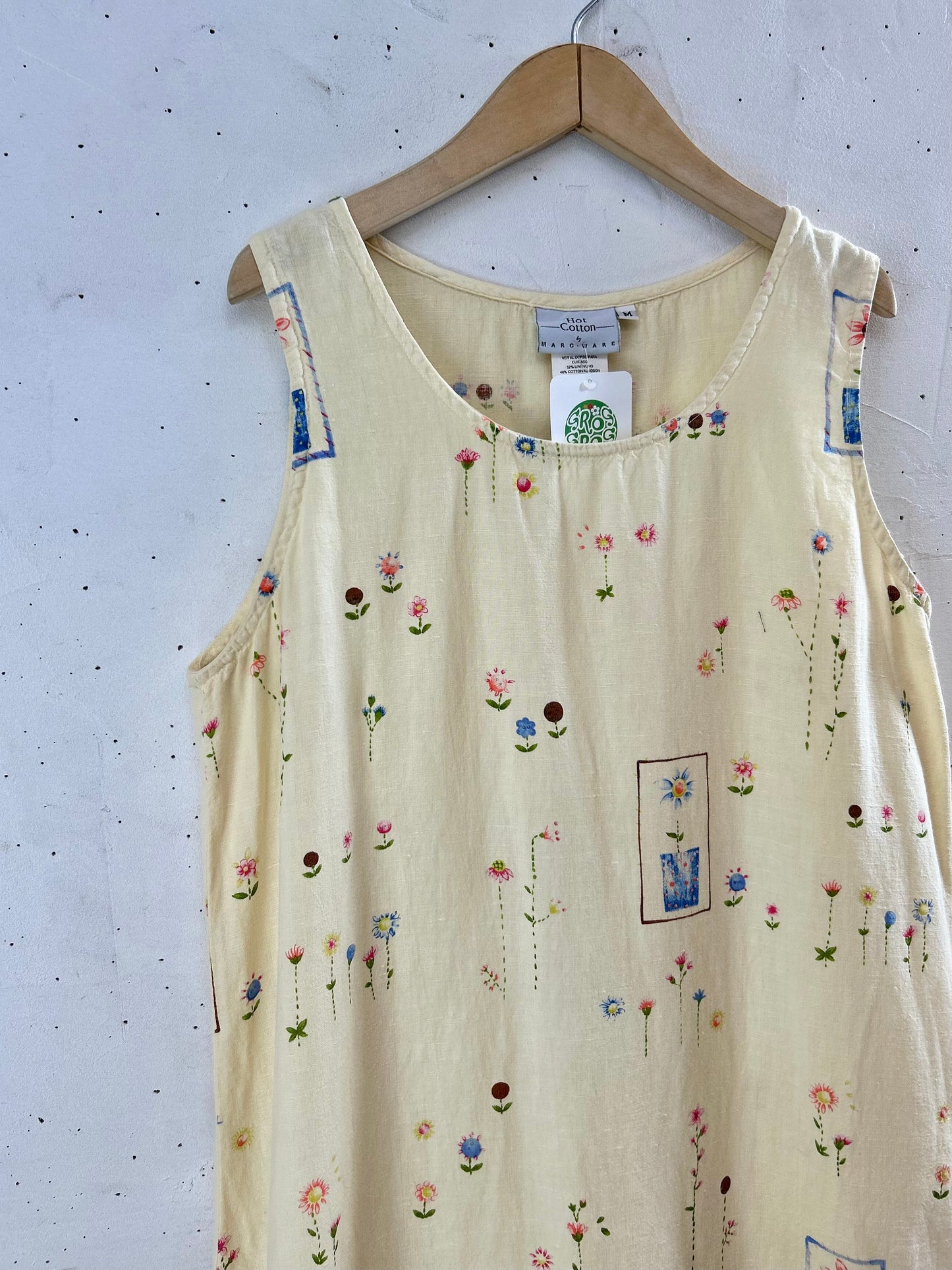 Vintage Linen & Cotton Dress MADE IN USA [F30477]