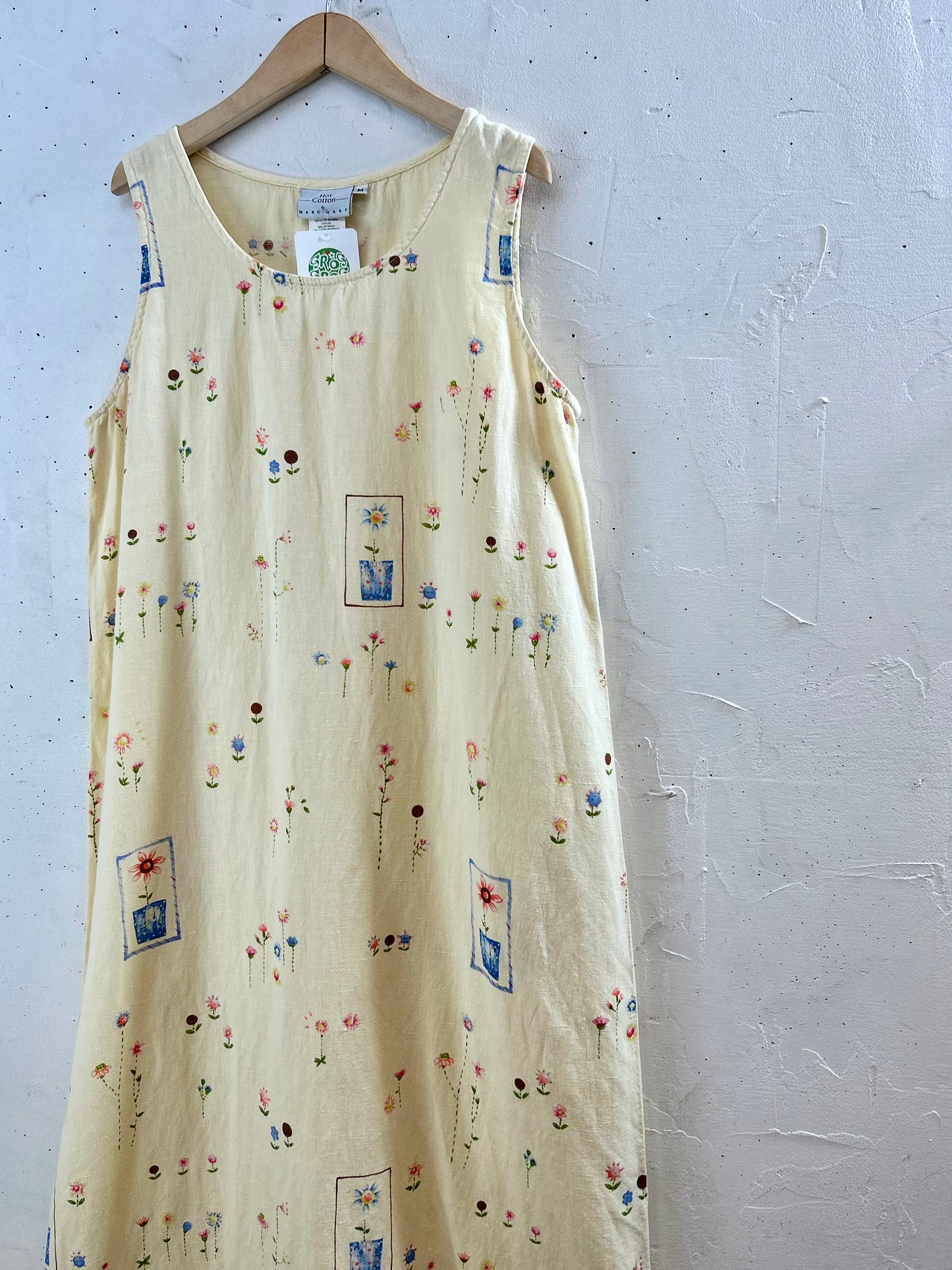 Vintage Linen & Cotton Dress MADE IN USA [F30477]