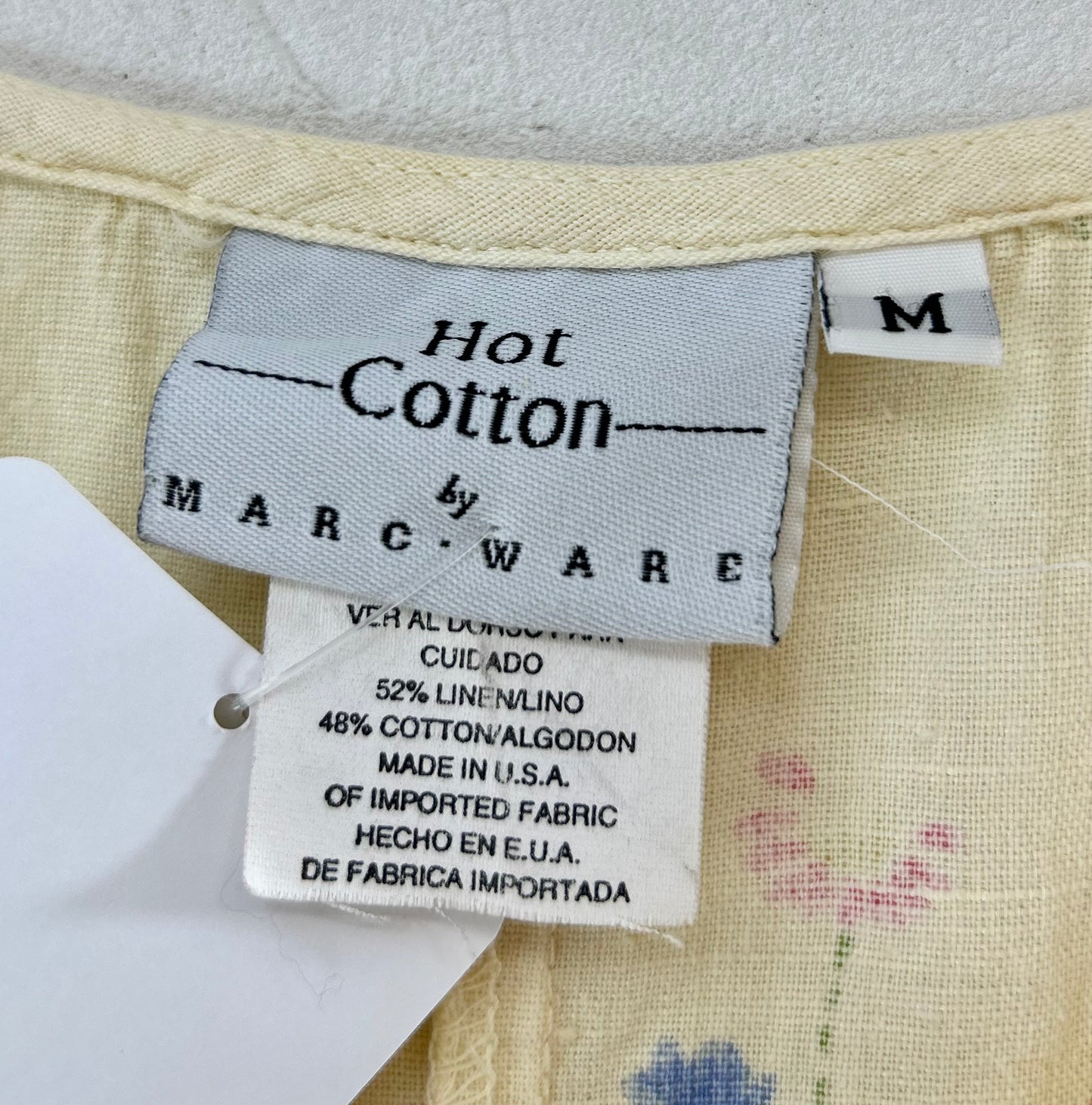 Vintage Linen & Cotton Dress MADE IN USA [F30477]