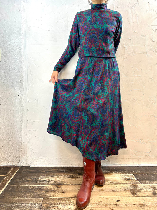 Vintage Dress MADE IN USA [I28522]