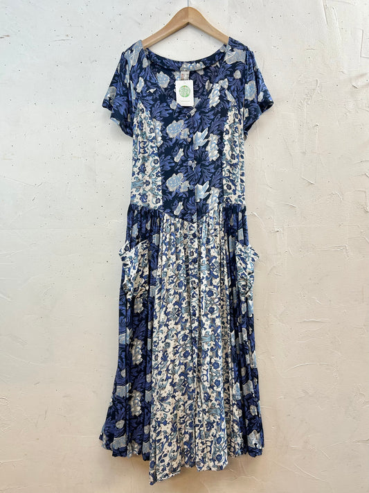 Vintage Viscose Patchwork Dress [E30264]