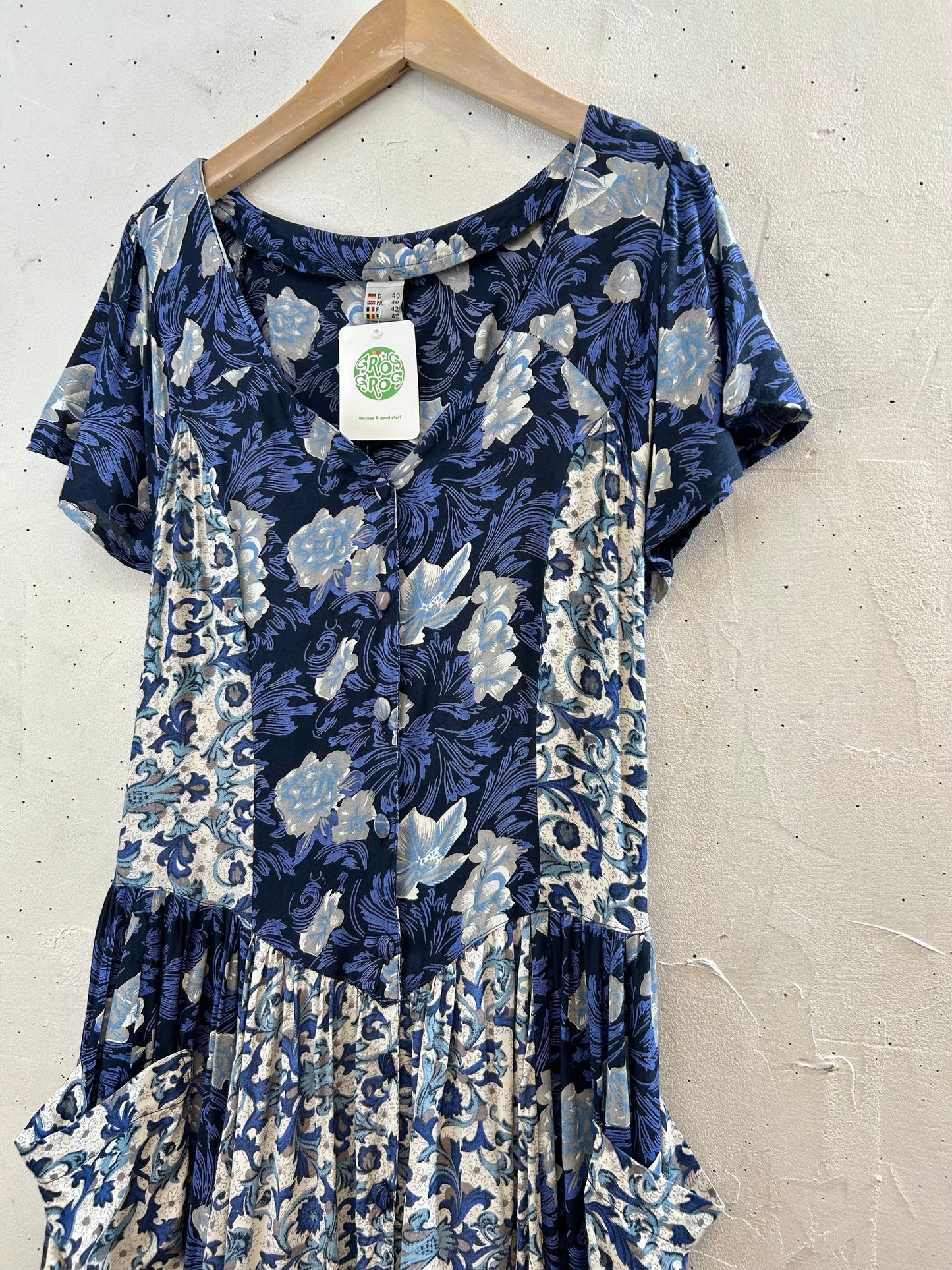 Vintage Viscose Patchwork Dress [E30264]