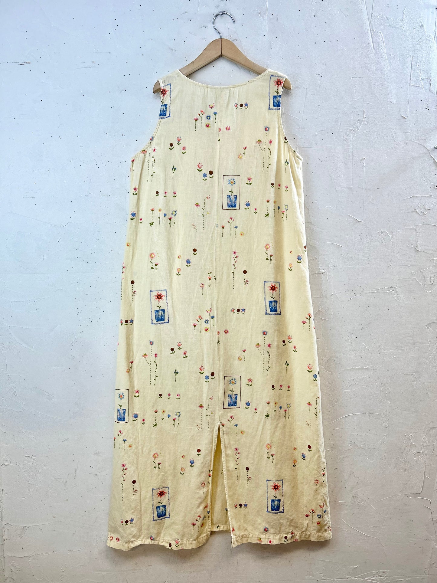 Vintage Linen & Cotton Dress MADE IN USA [F30477]