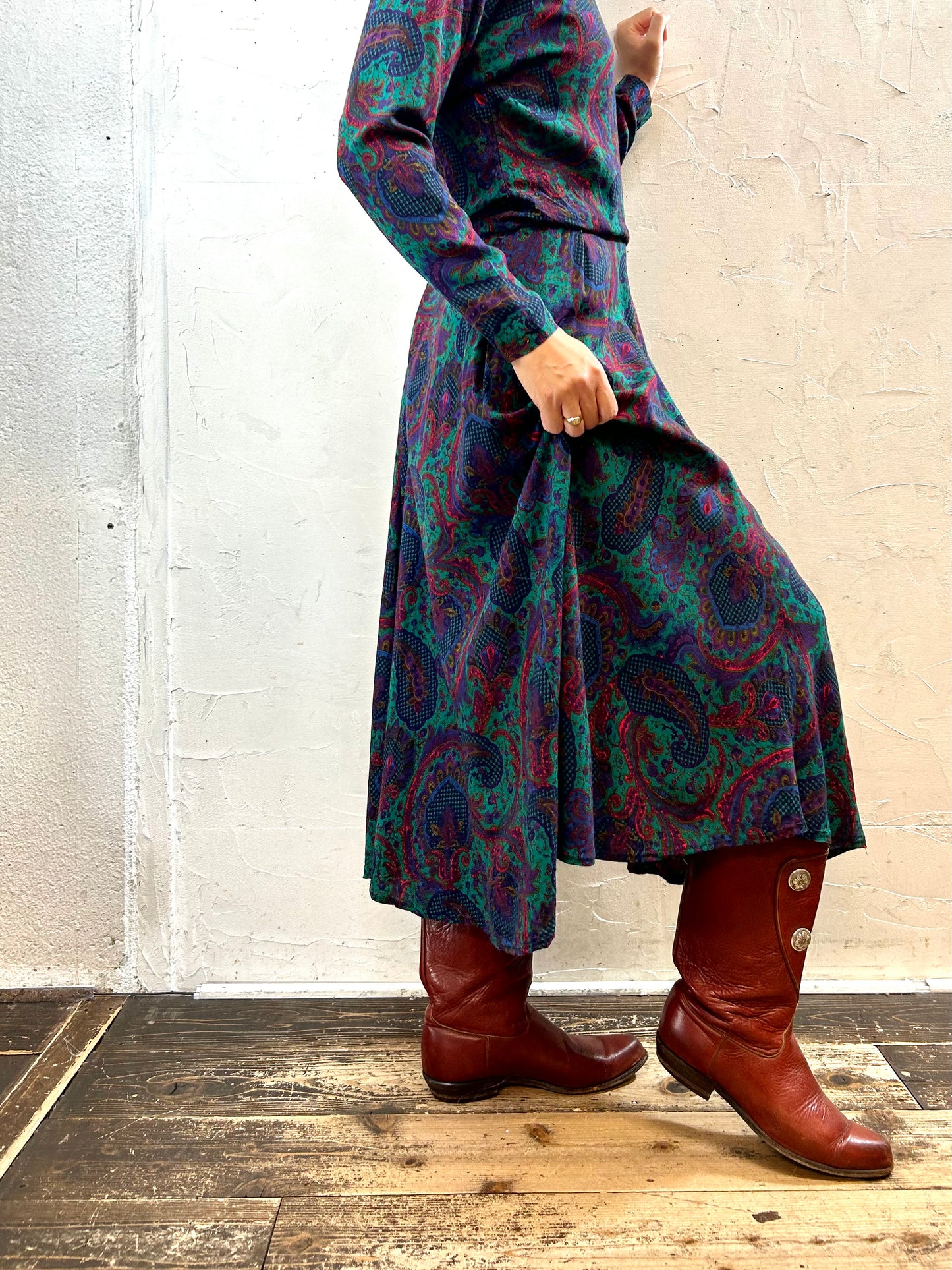 Vintage Dress MADE IN USA [I28522]