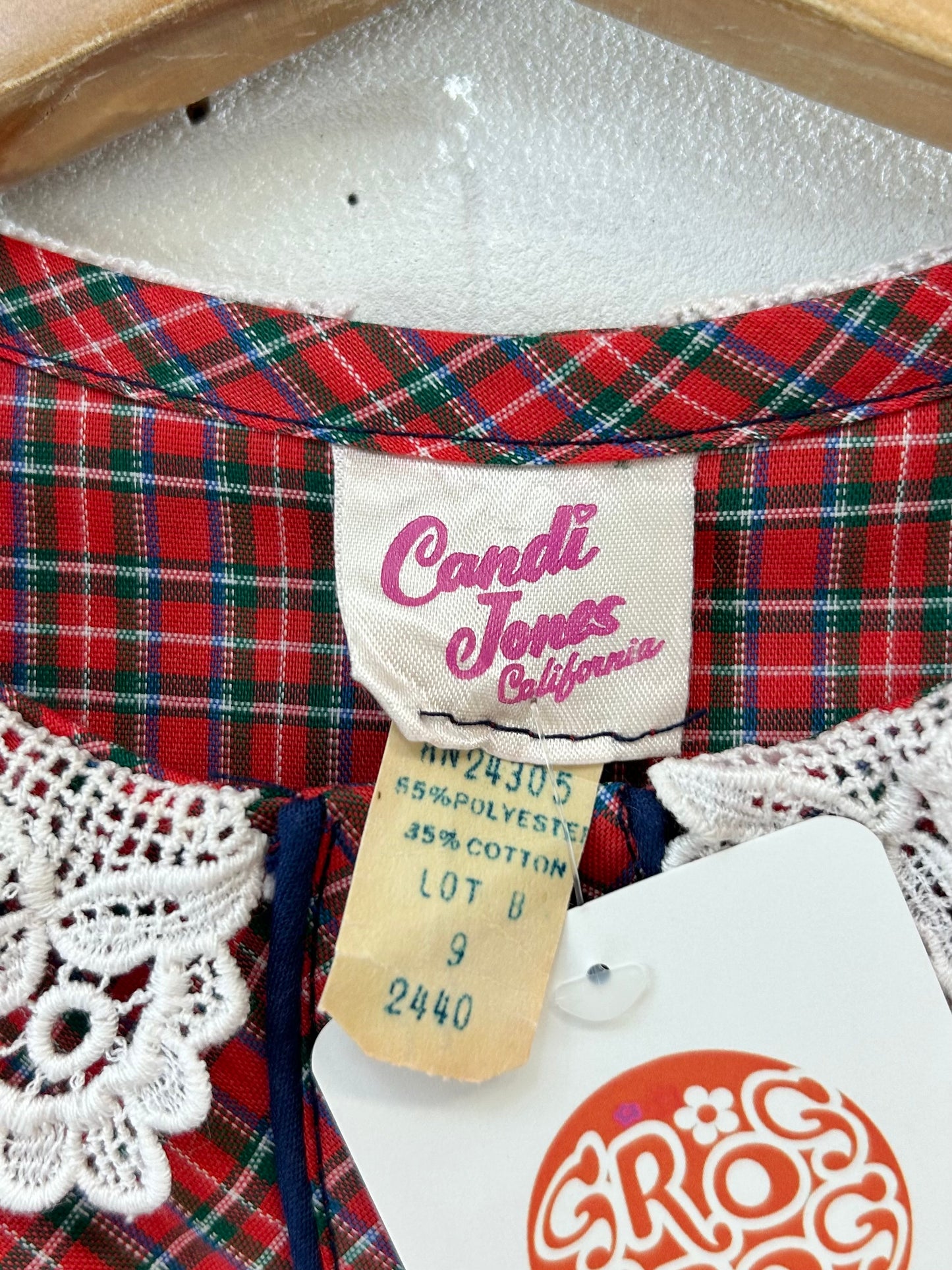 '70s Vintage Plaid Dress 〜Candy Jones〜 [G27942]