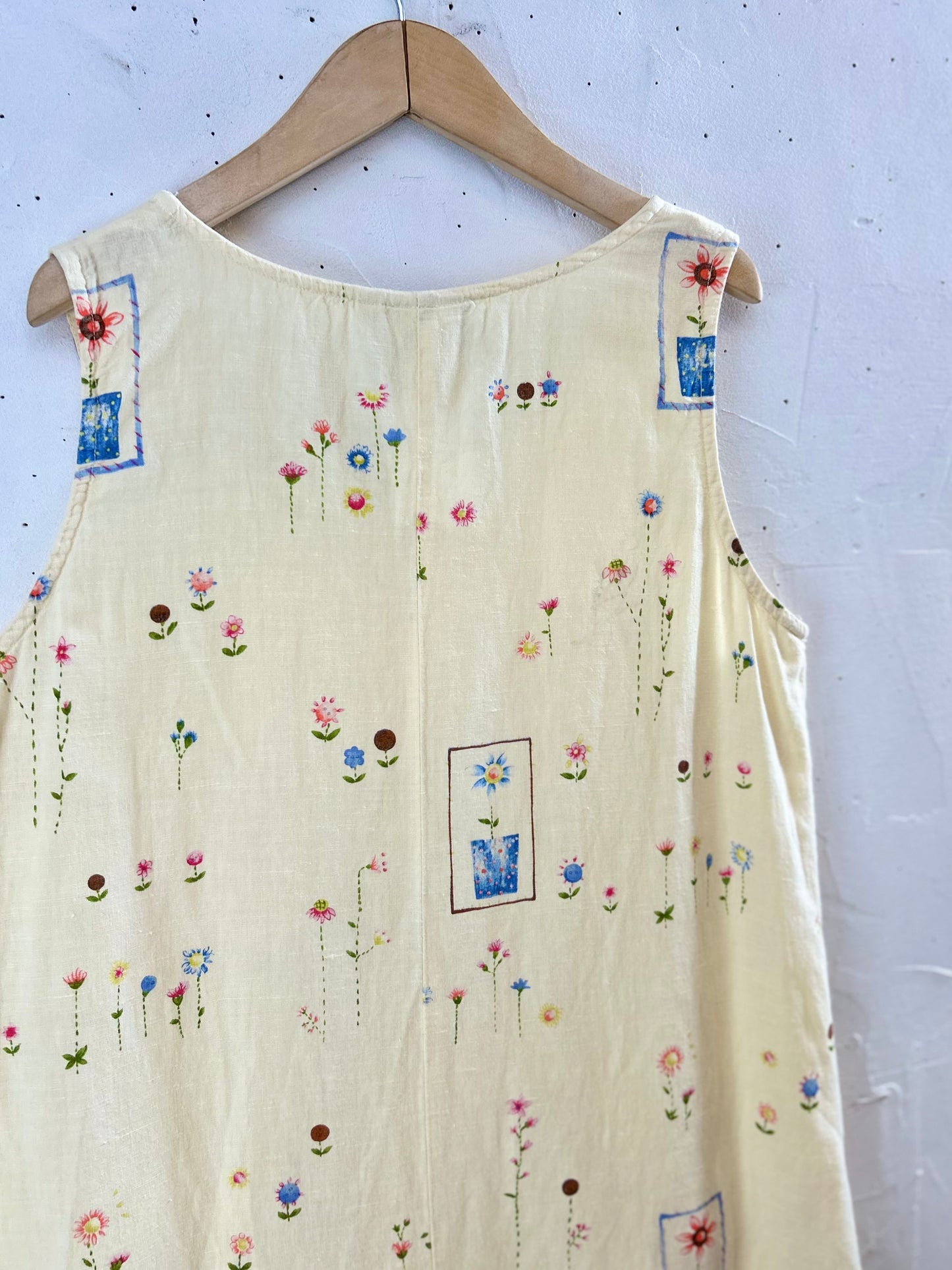 Vintage Linen & Cotton Dress MADE IN USA [F30477]
