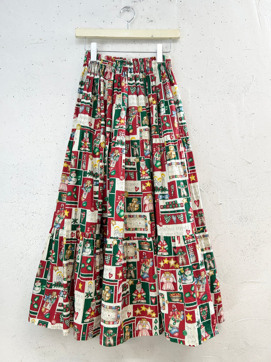 Vintage X'mas Tiered Skirt 〜TEXAS〜 [J34354]