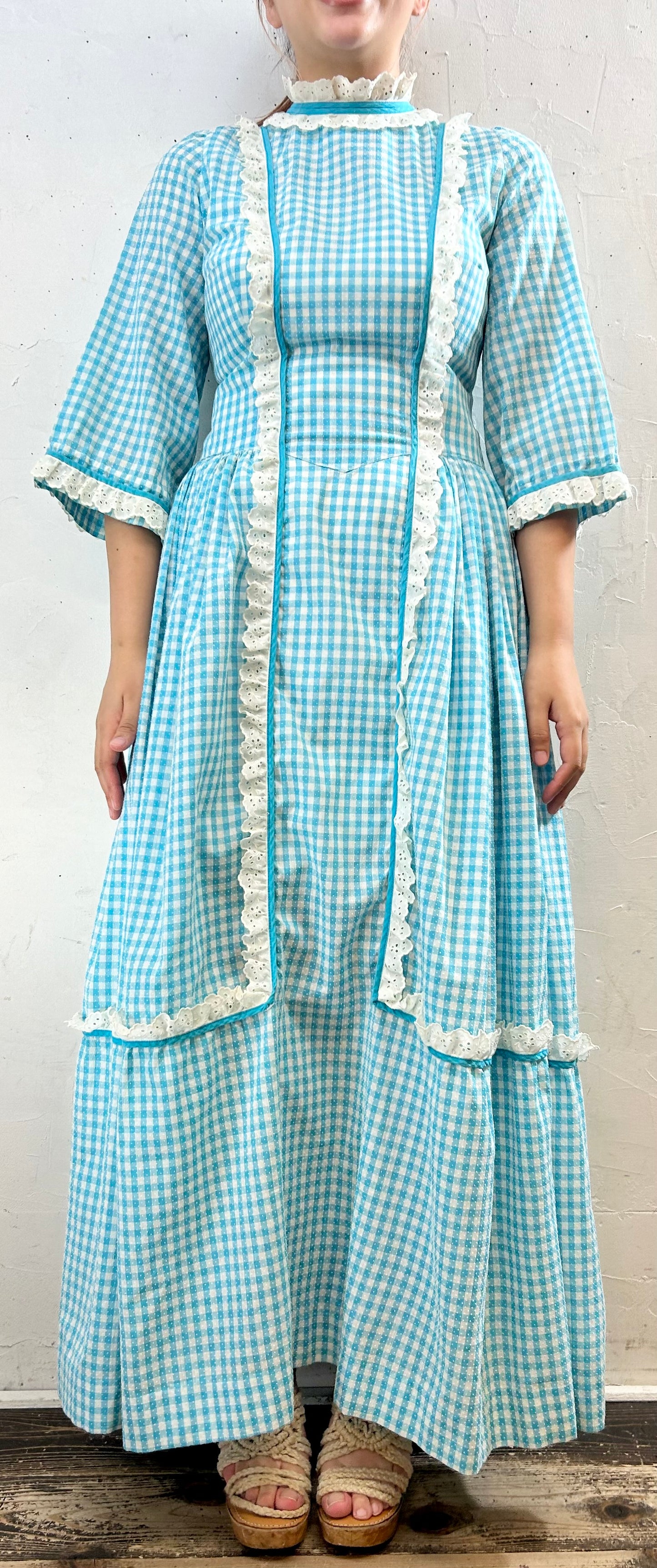 ’70s Gingham Plaid Dress [F27648]