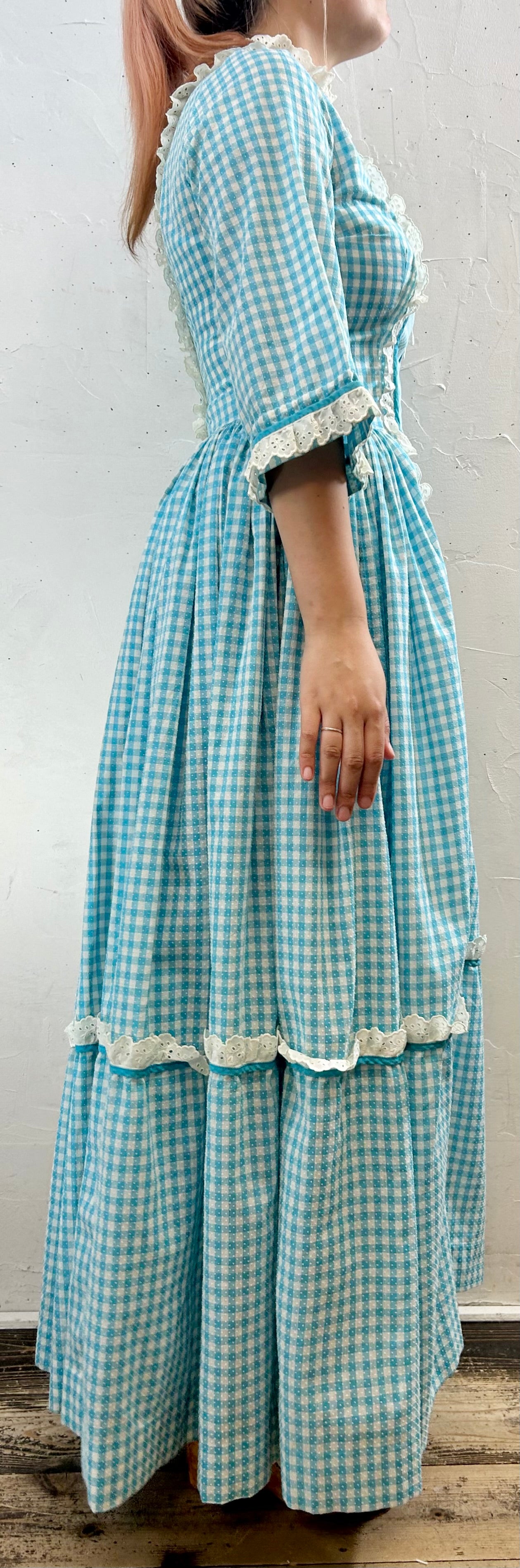 ’70s Gingham Plaid Dress [F27648]