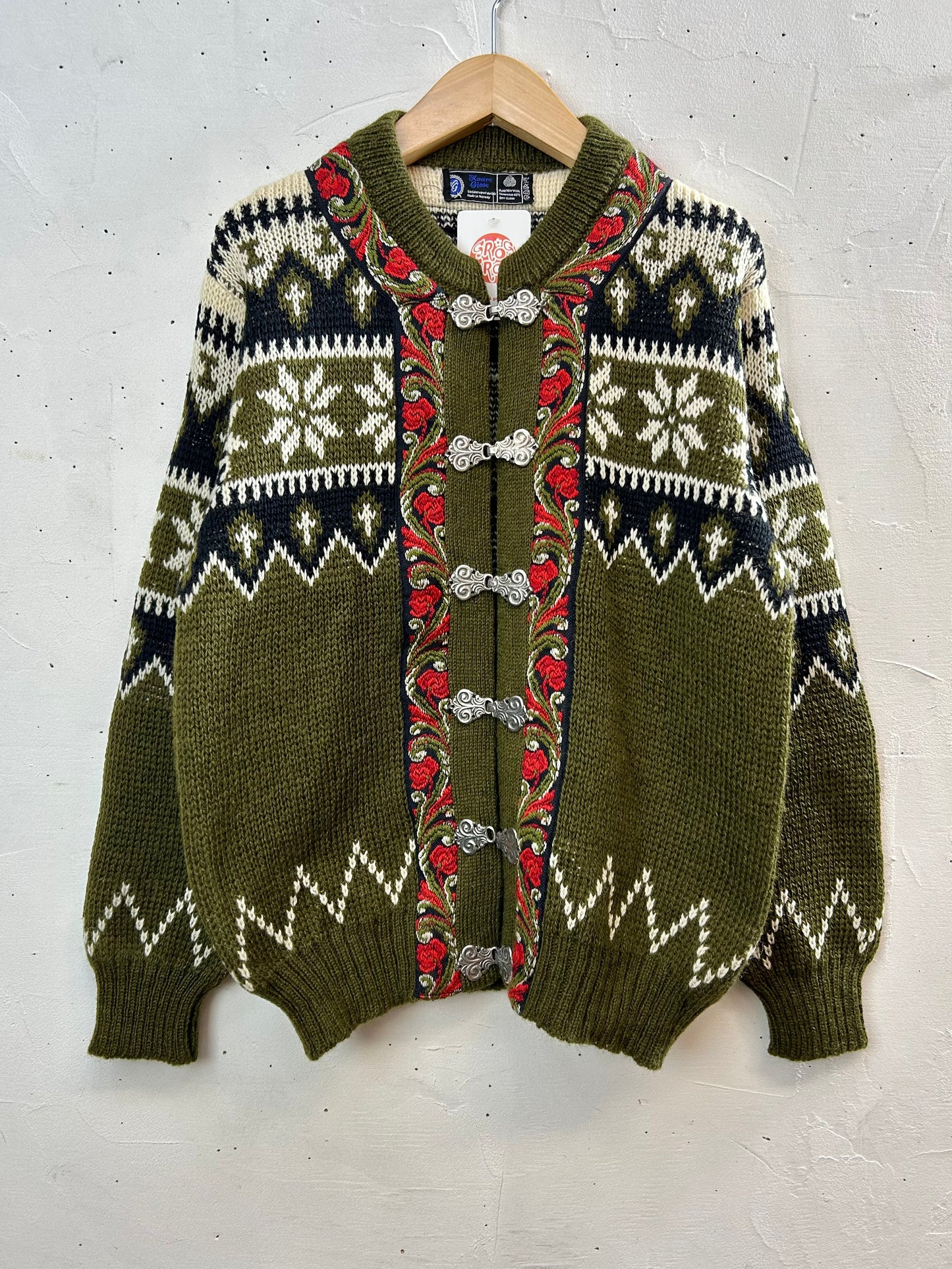 Vintage Nordic Knit Cardigan  MADE IN NORWAY [L29200]