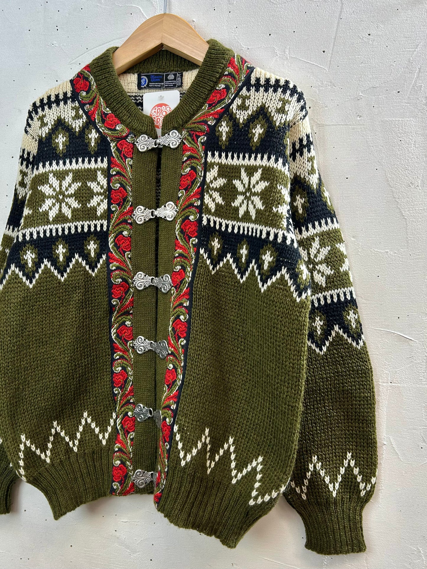 Vintage Nordic Knit Cardigan  MADE IN NORWAY [L29200]