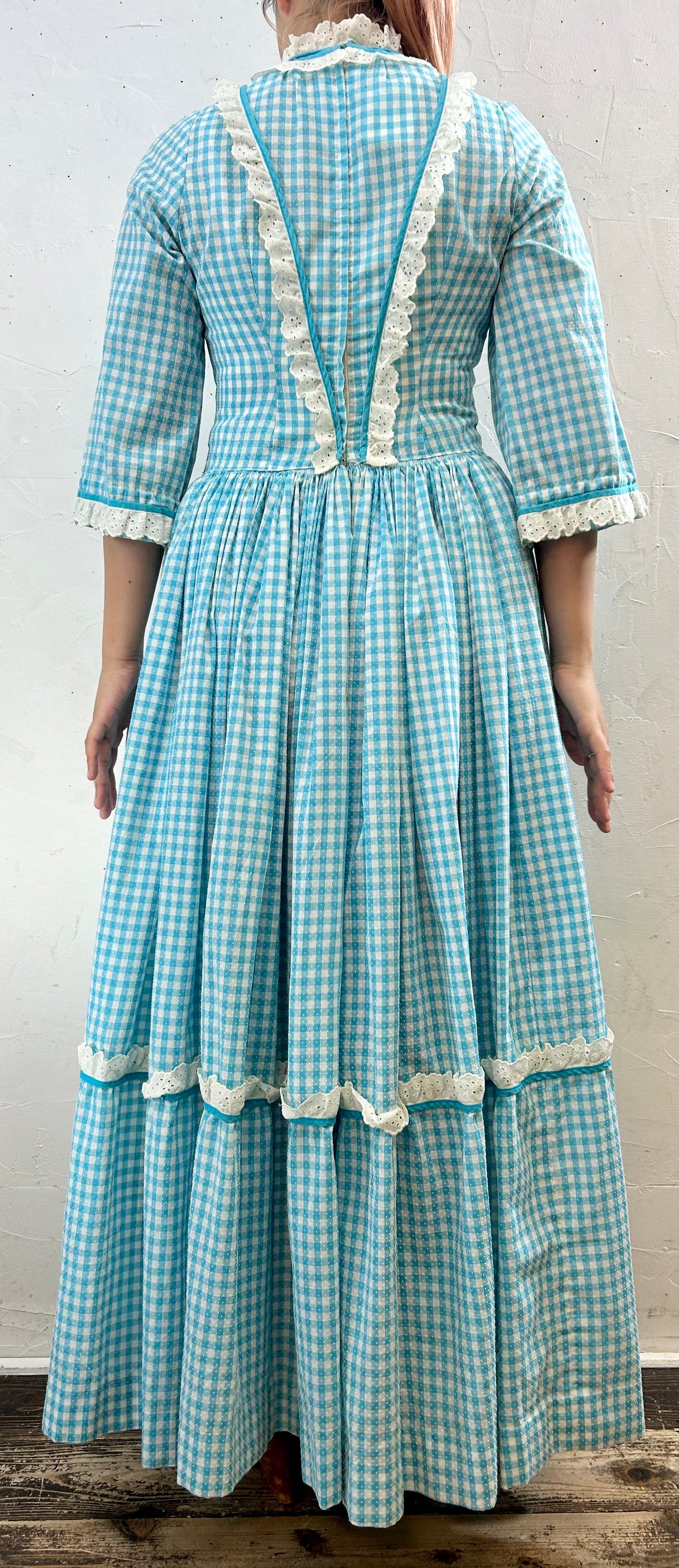 ’70s Gingham Plaid Dress [F27648]