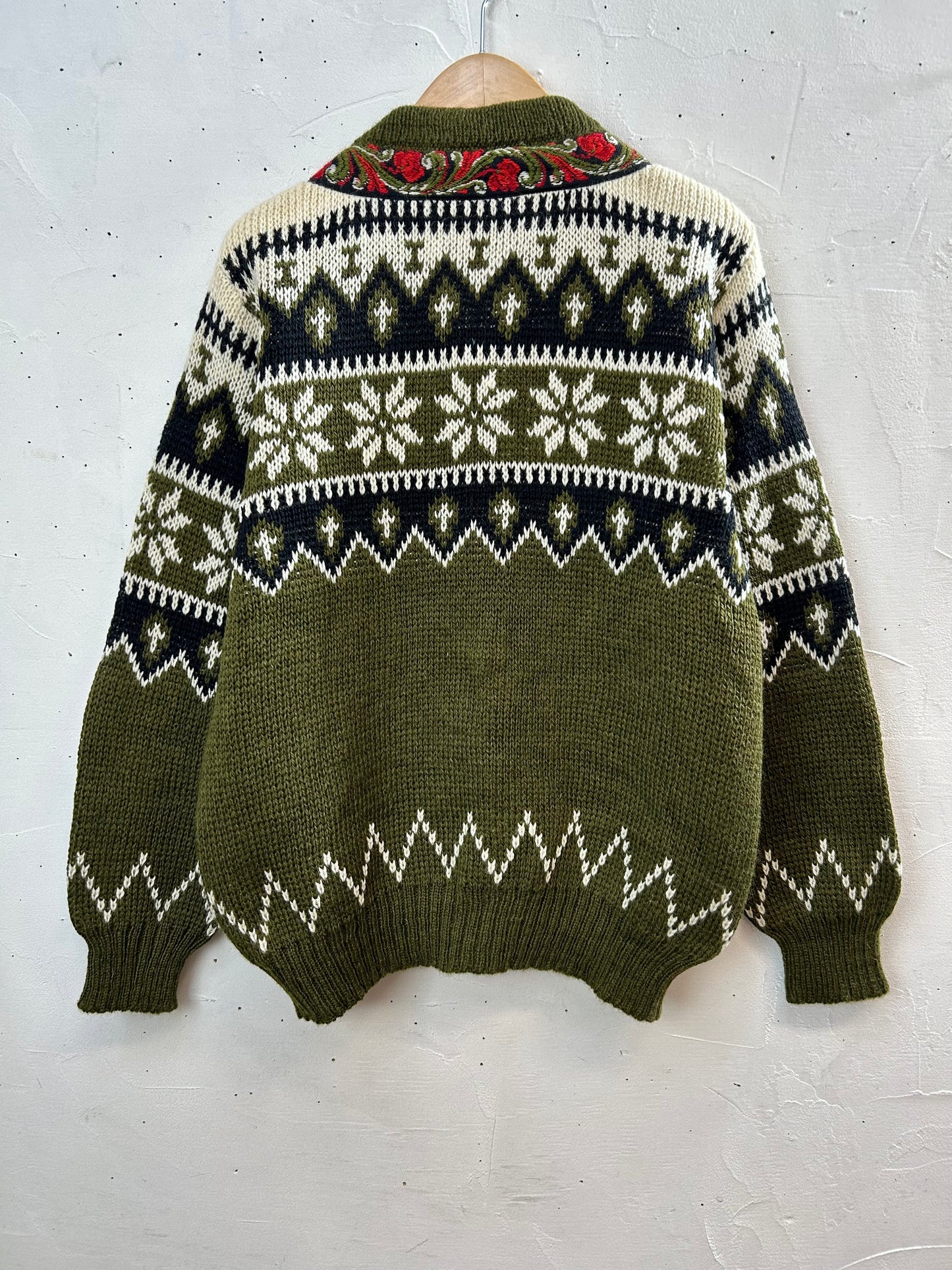 Vintage Nordic Knit Cardigan  MADE IN NORWAY [L29200]