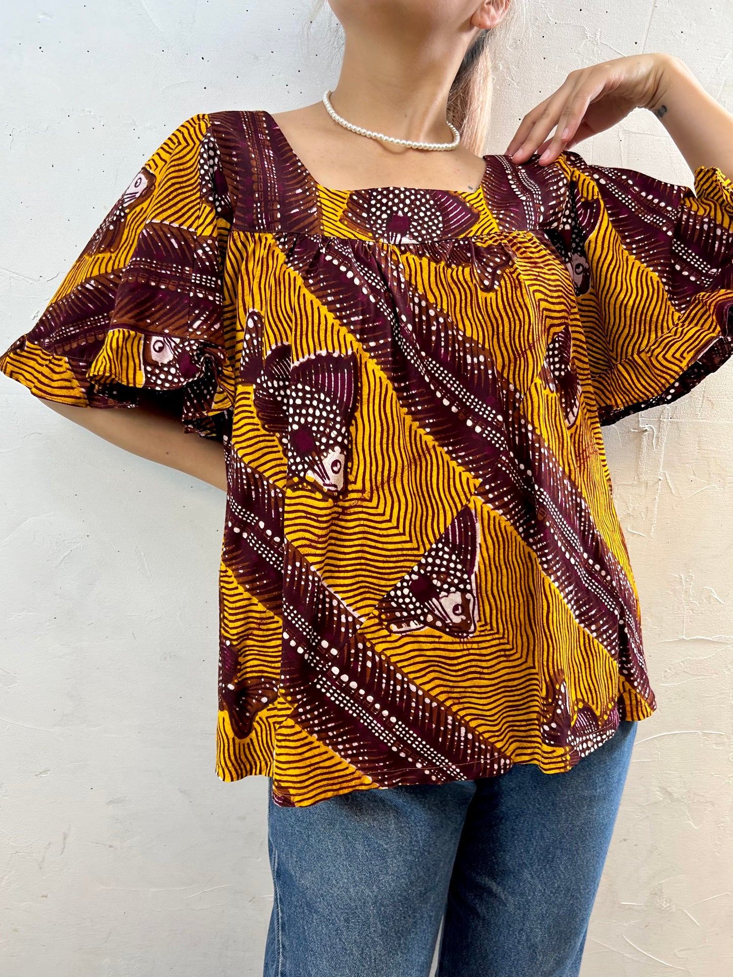 Vintage Batik Tops [F27800]