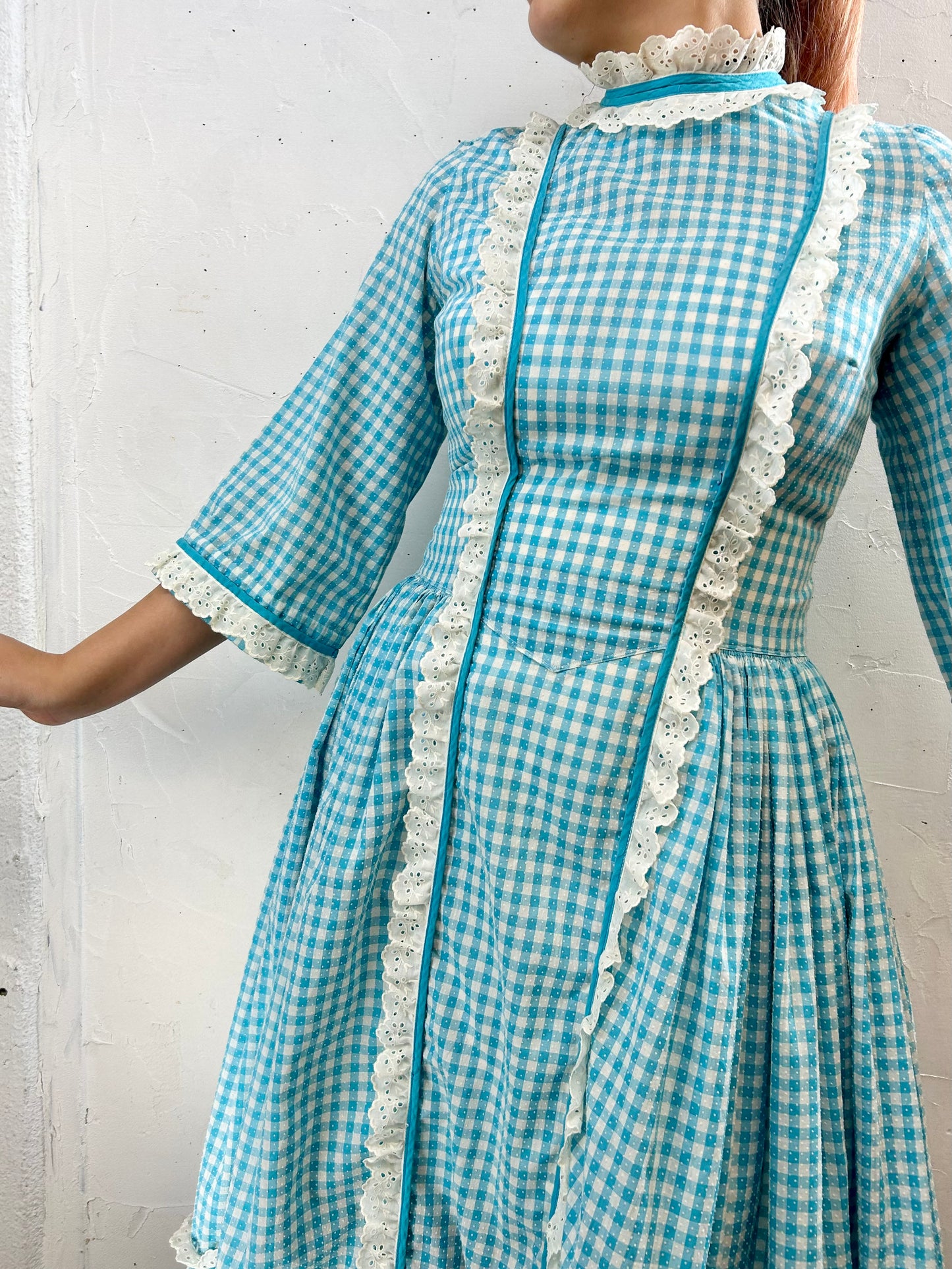 ’70s Gingham Plaid Dress [F27648]