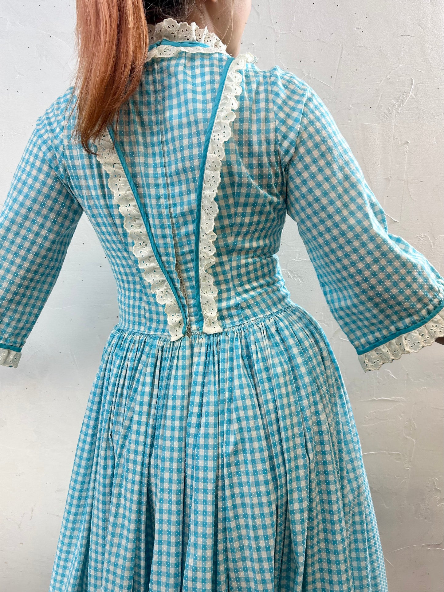 ’70s Gingham Plaid Dress [F27648]