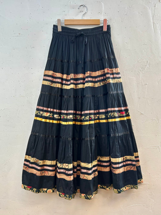 Vintage Tiered Skirt MADE lN INDIA [E30259]