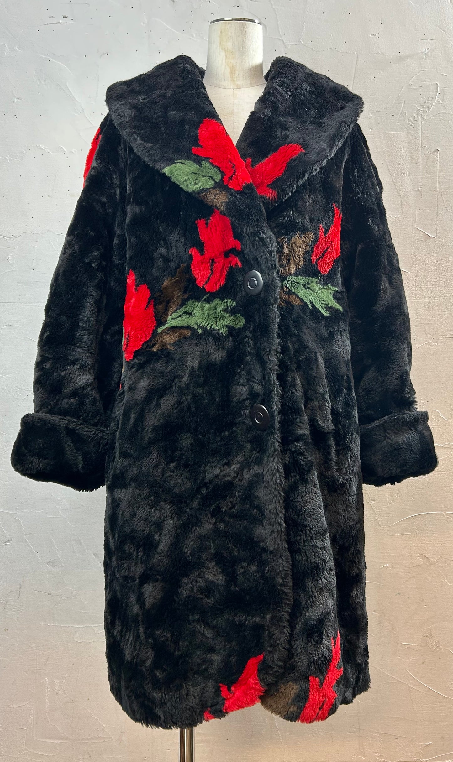 Vintage Reversible Eco Fur Coat [L29202]