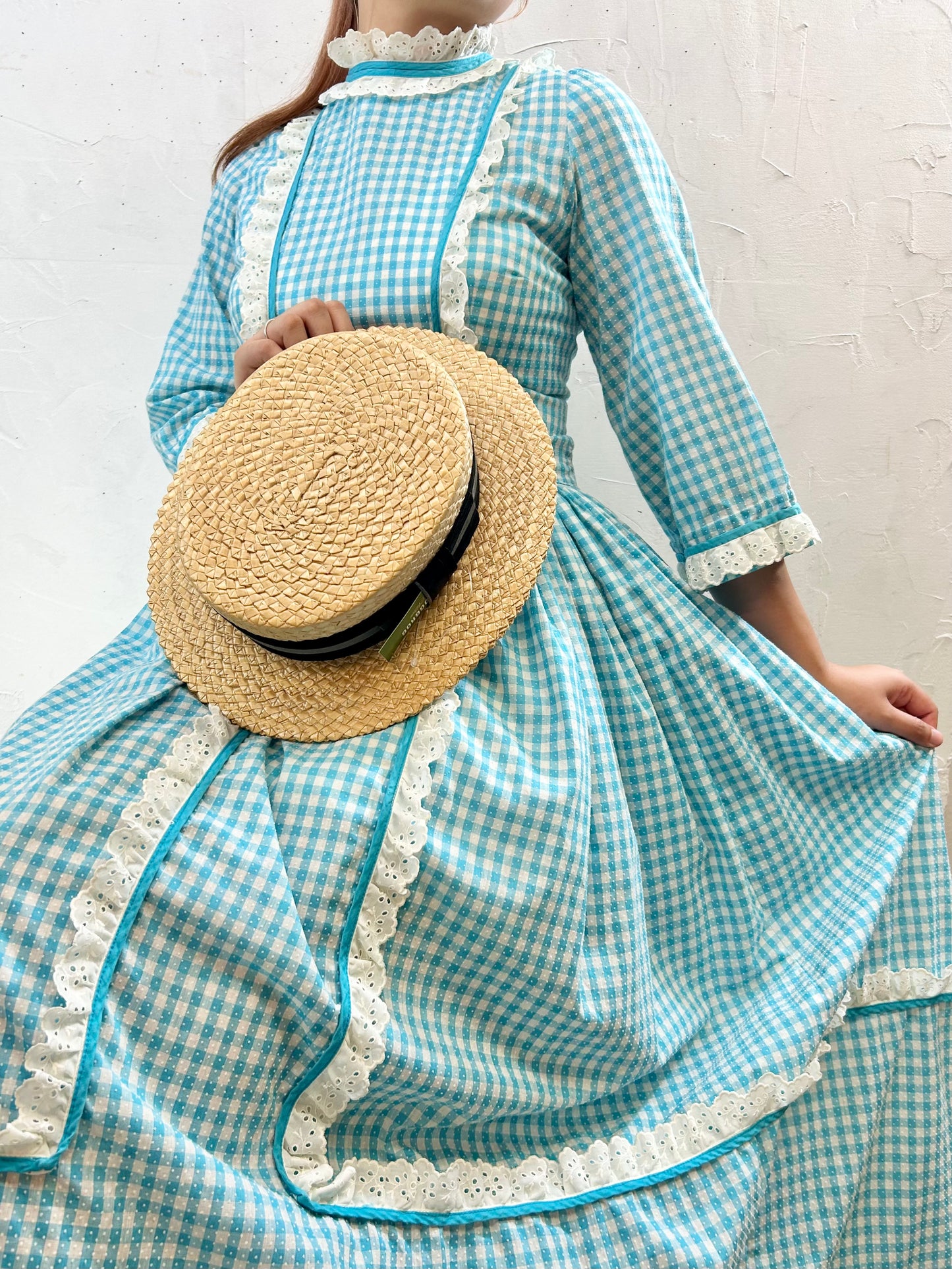 ’70s Gingham Plaid Dress [F27648]