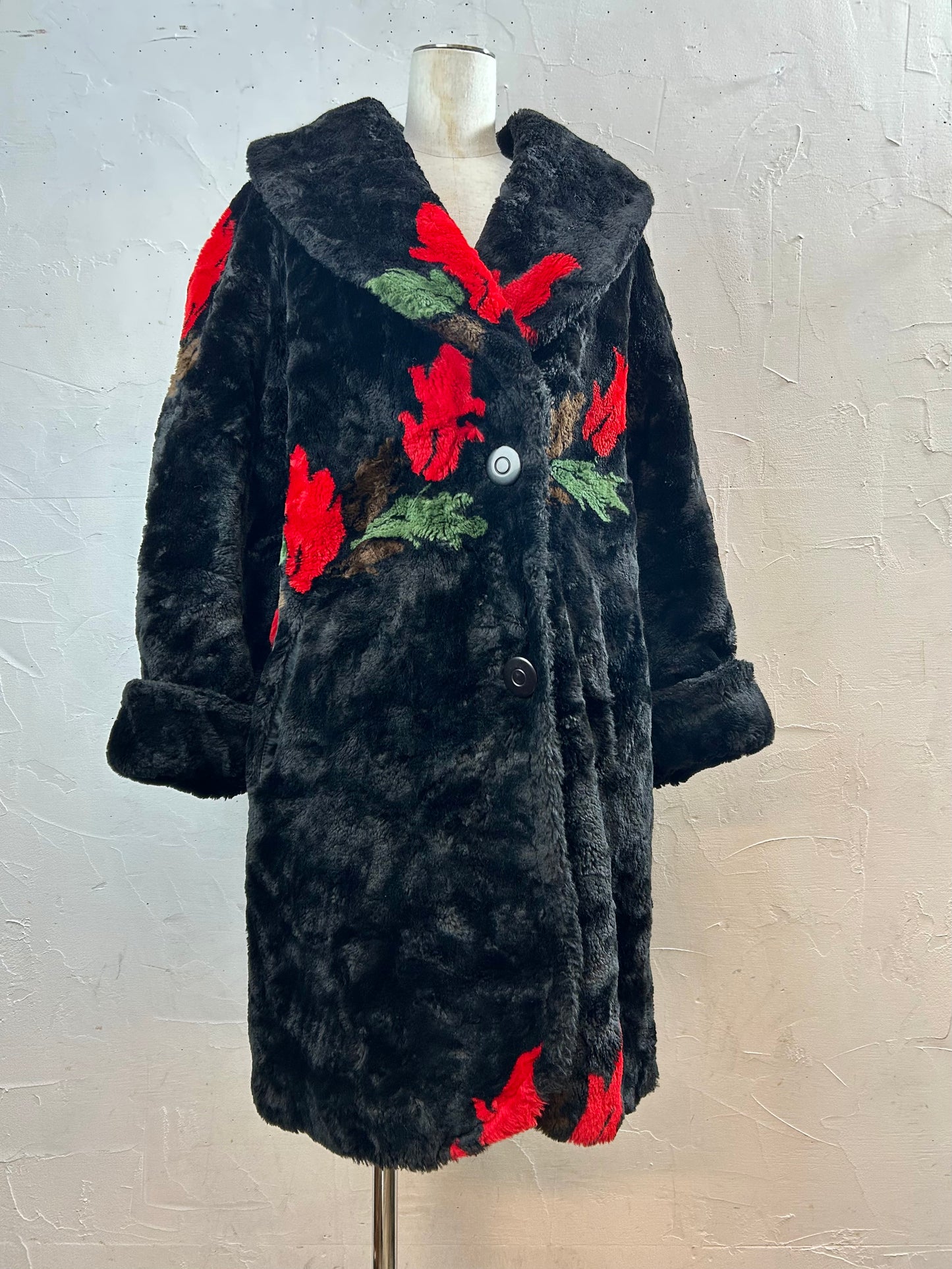 Vintage Reversible Eco Fur Coat [L29202]