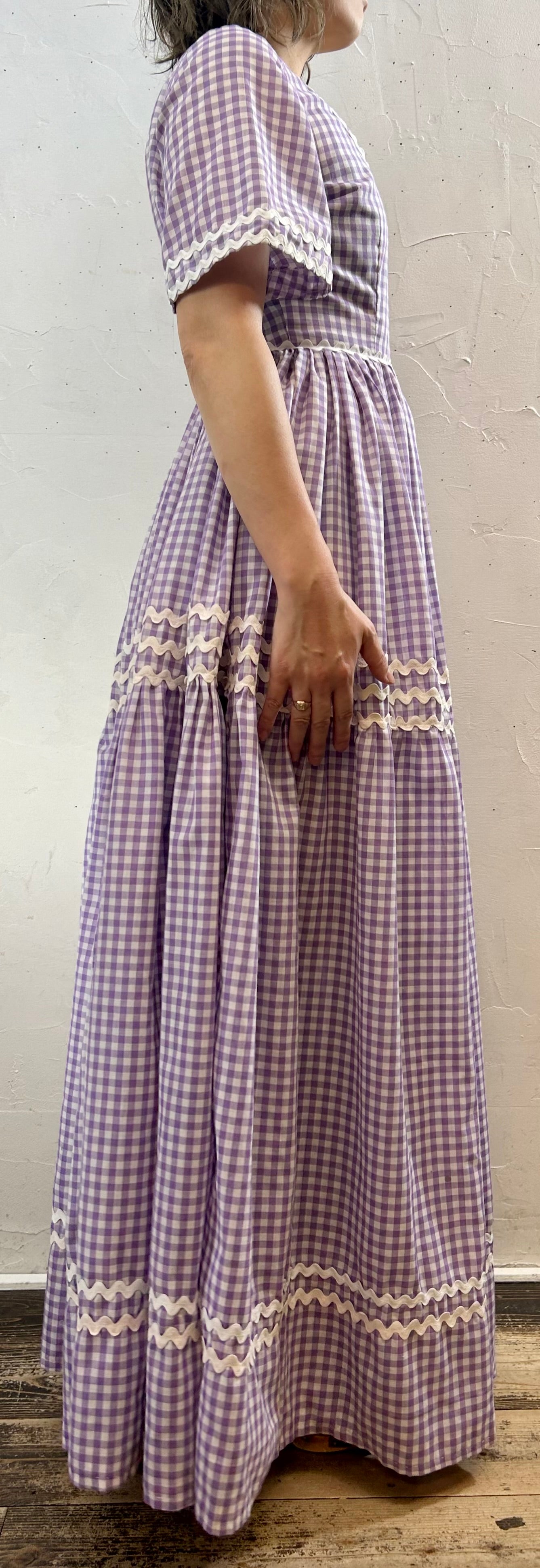 ’70s Gingham Plaid Dress [F27647]