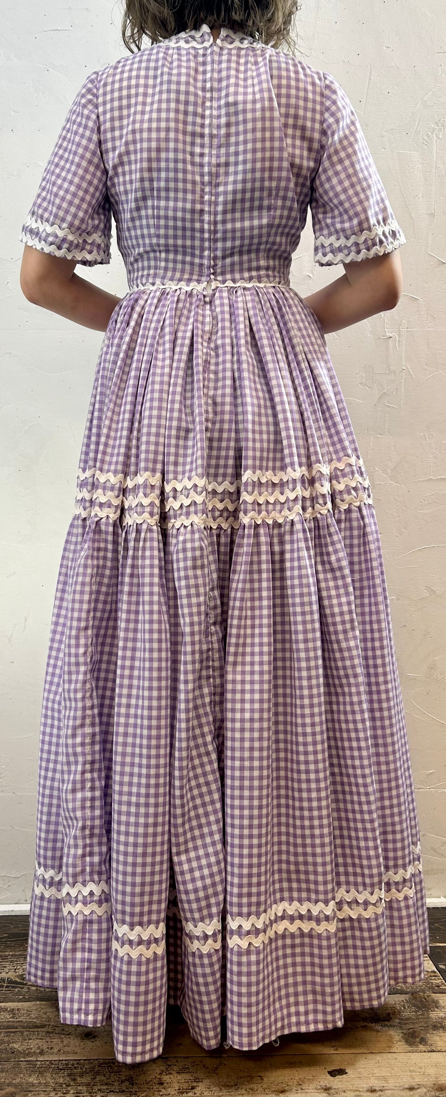 ’70s Gingham Plaid Dress [F27647]