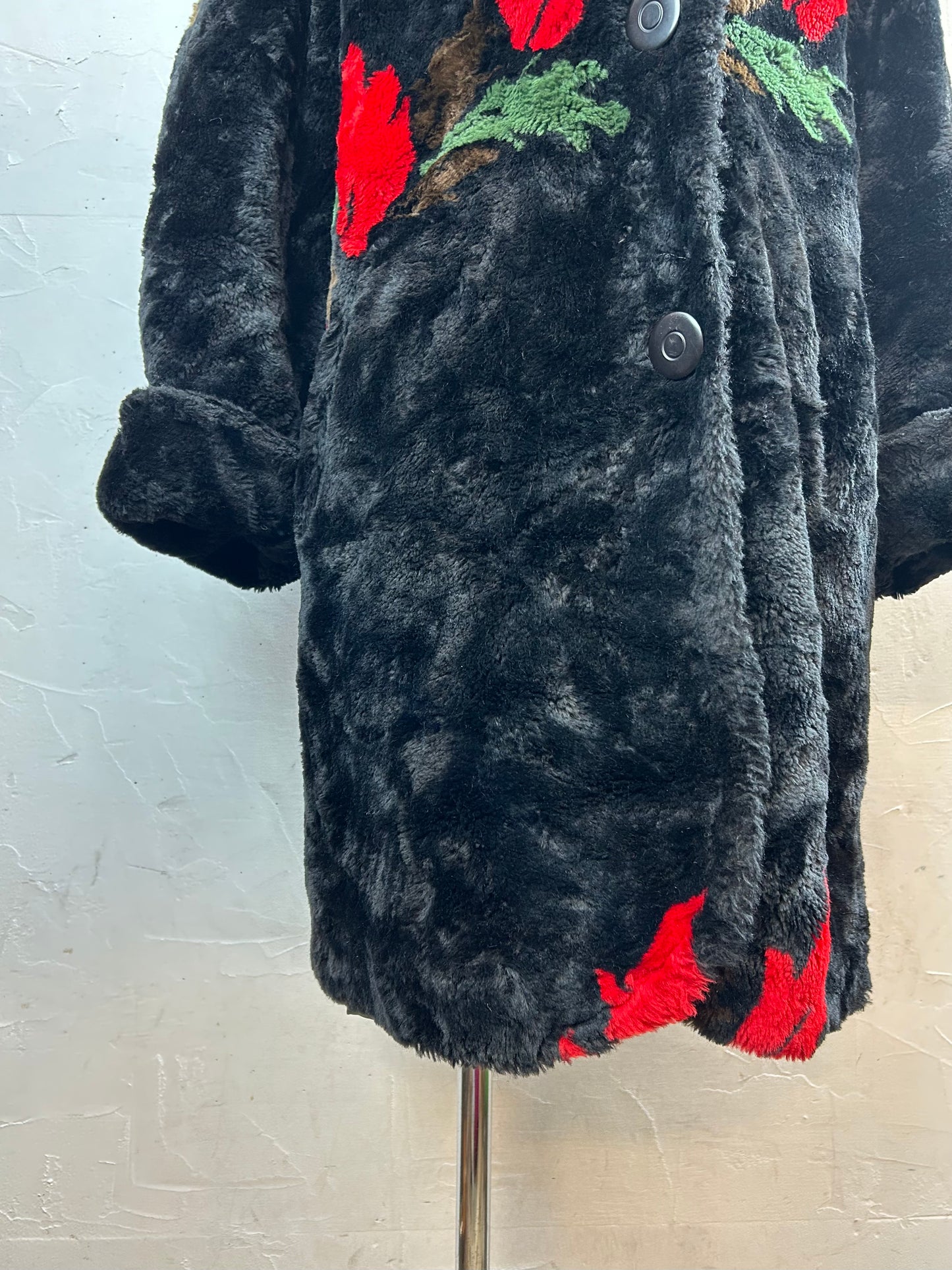 Vintage Reversible Eco Fur Coat [L29202]