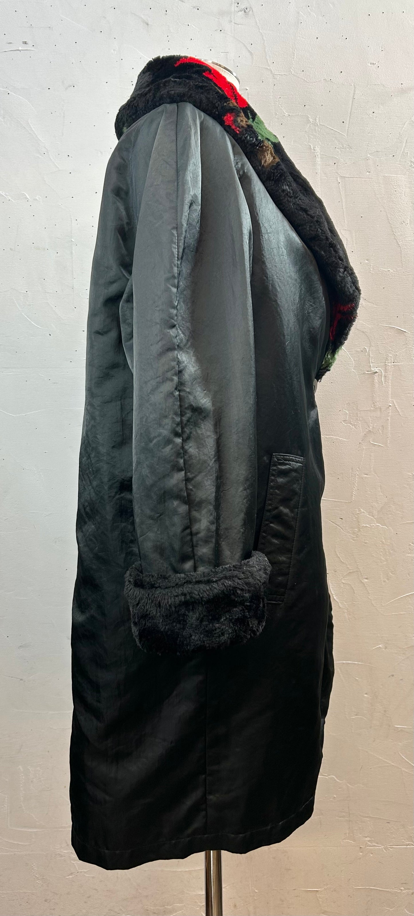 Vintage Reversible Eco Fur Coat [L29202]