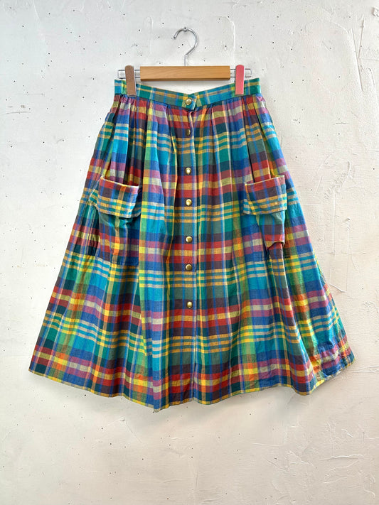 Vintage Plaid Skirt [A29403]