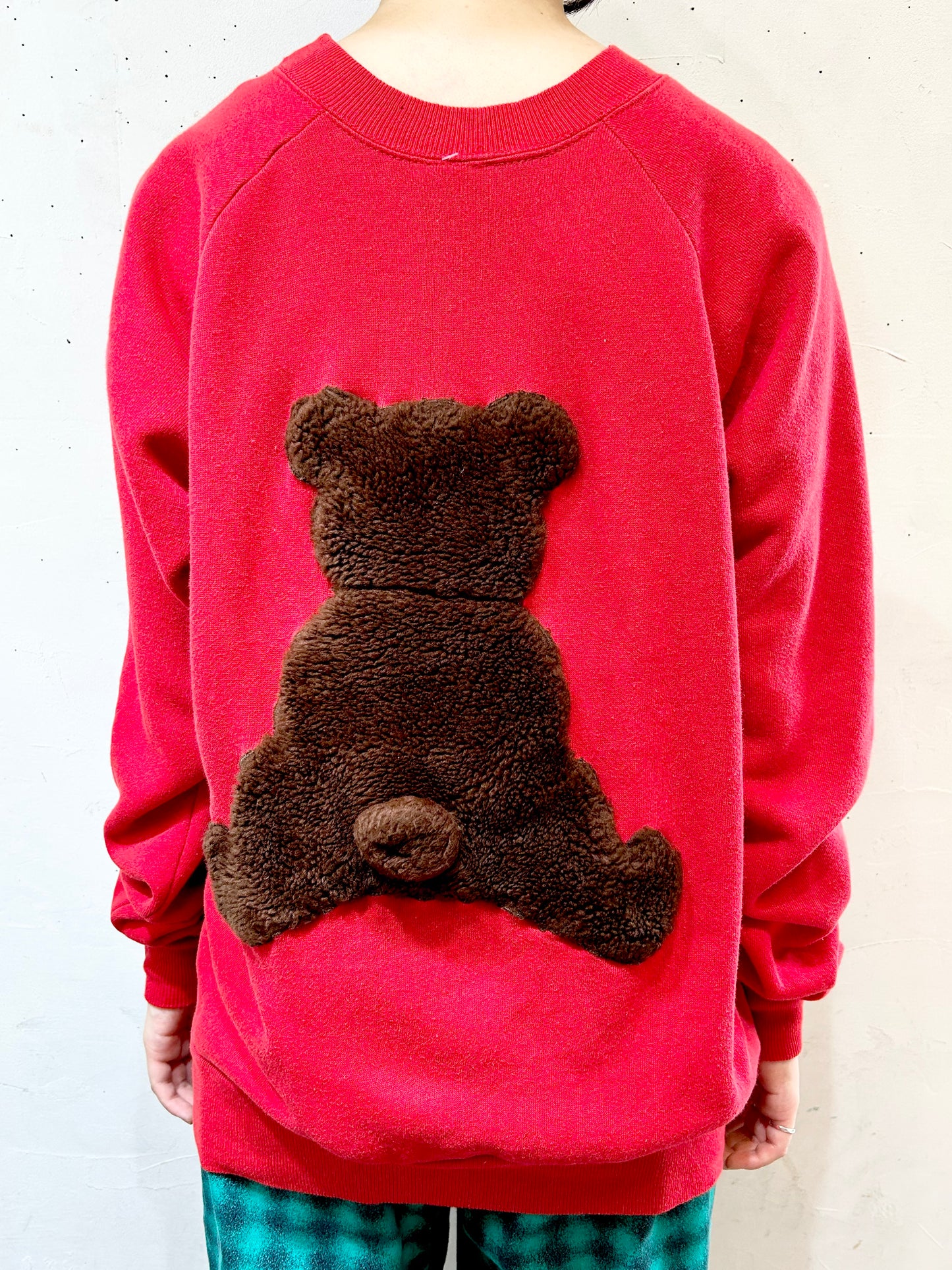 Vintage Teddy Bear Patch Sweat MADE IN USA [I25060]