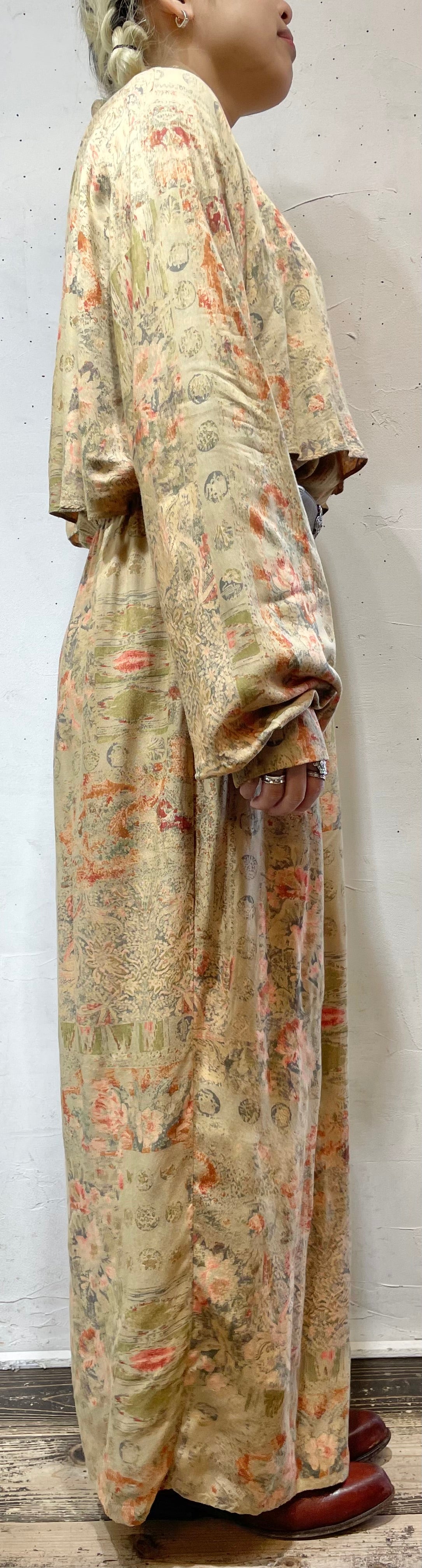 Vintage Rayon Dress MADE IN USA [L25736]