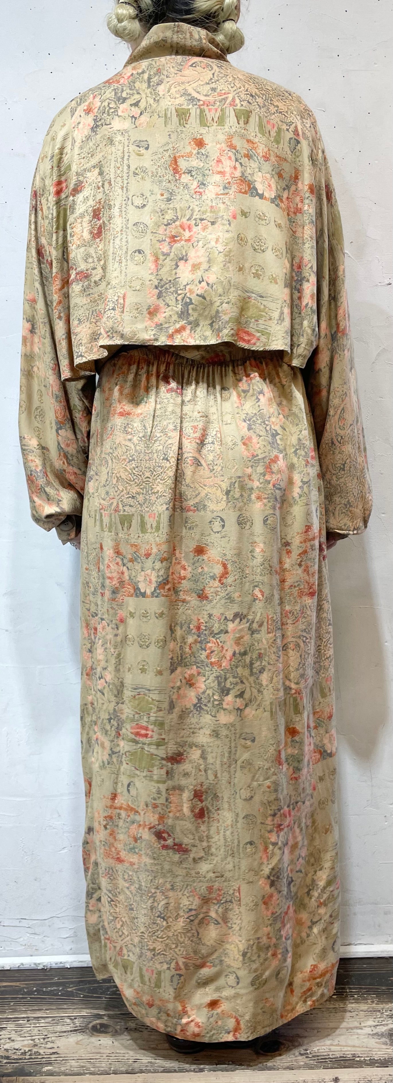 Vintage Rayon Dress MADE IN USA [L25736]