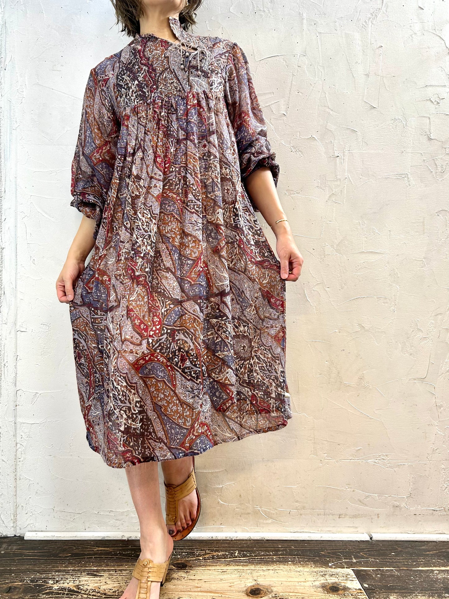 Vintage Indian cotton  Dress[F27805]