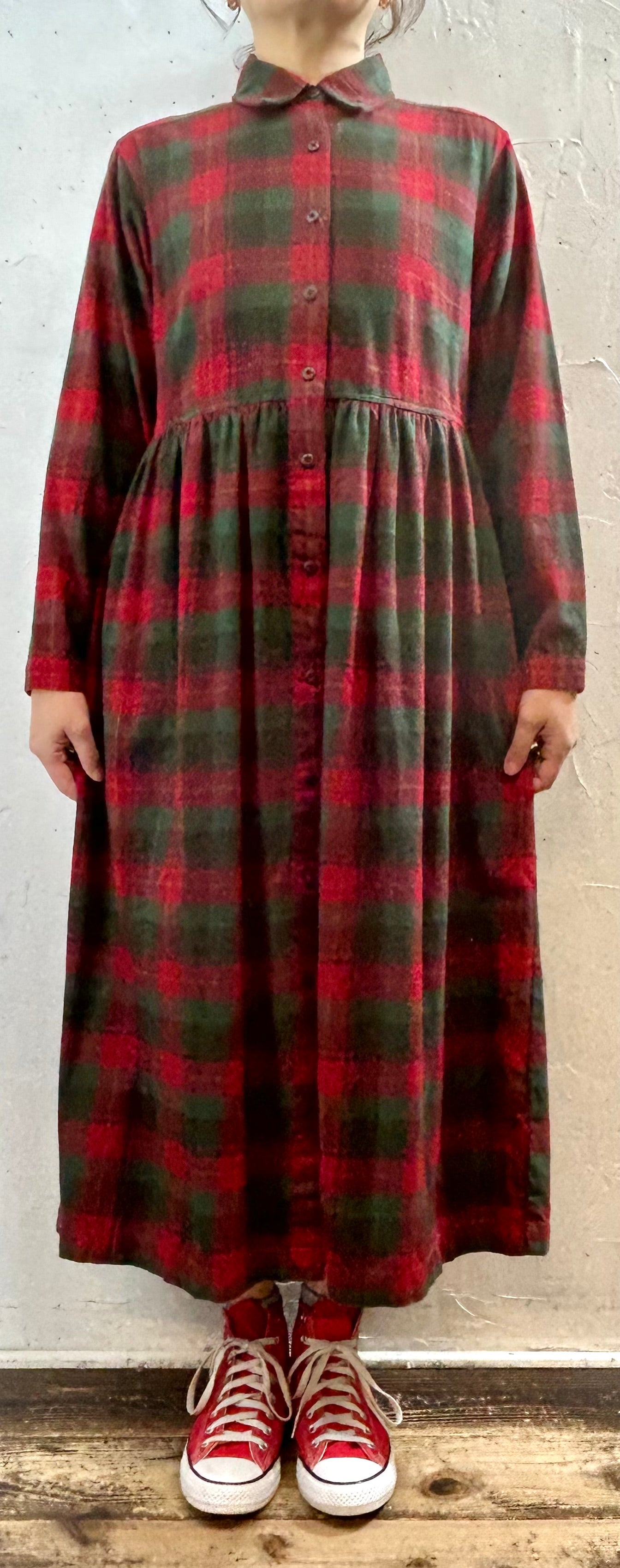 Vintage Flannel Dress  [J28741]