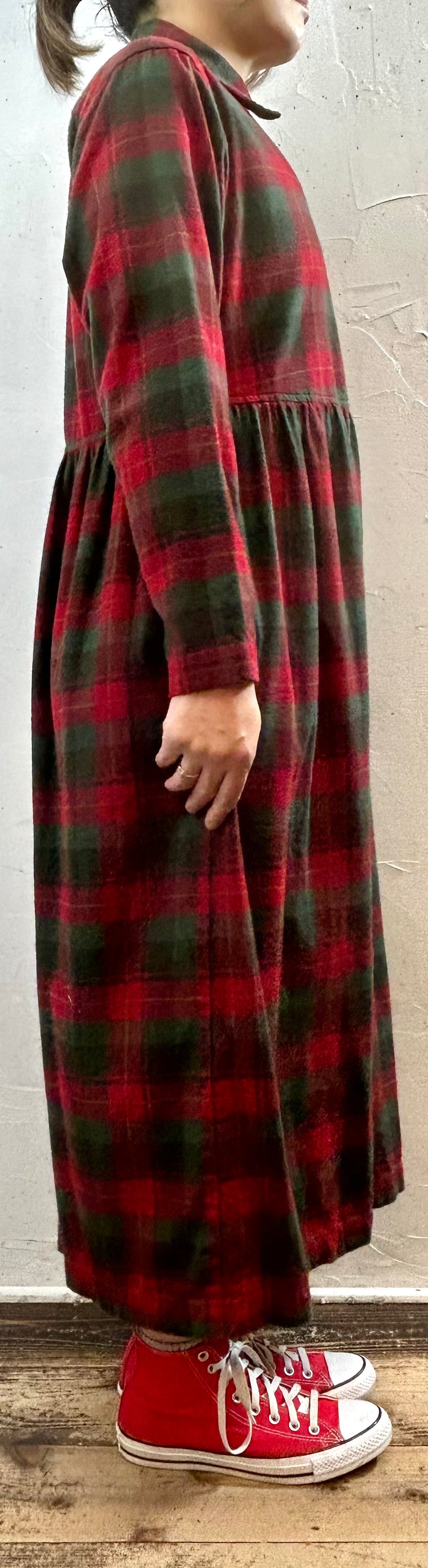 Vintage Flannel Dress  [J28741]
