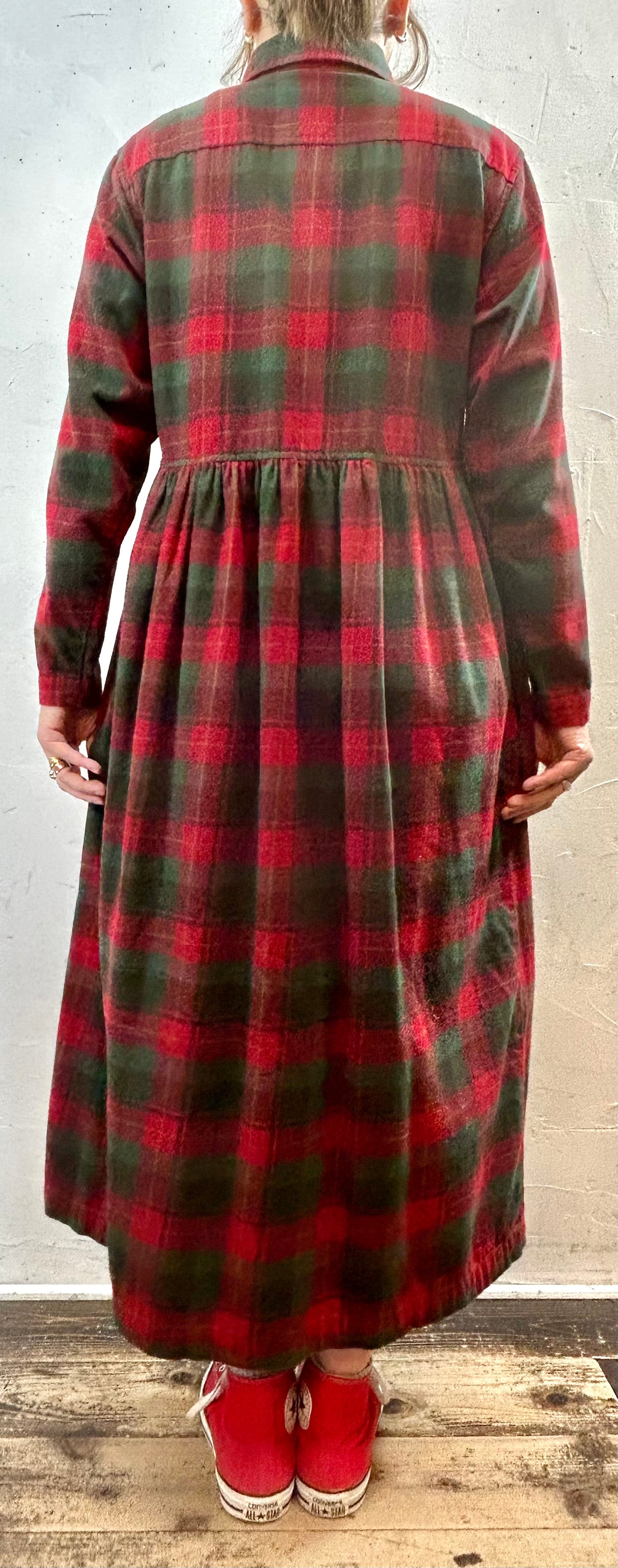 Vintage Flannel Dress  [J28741]