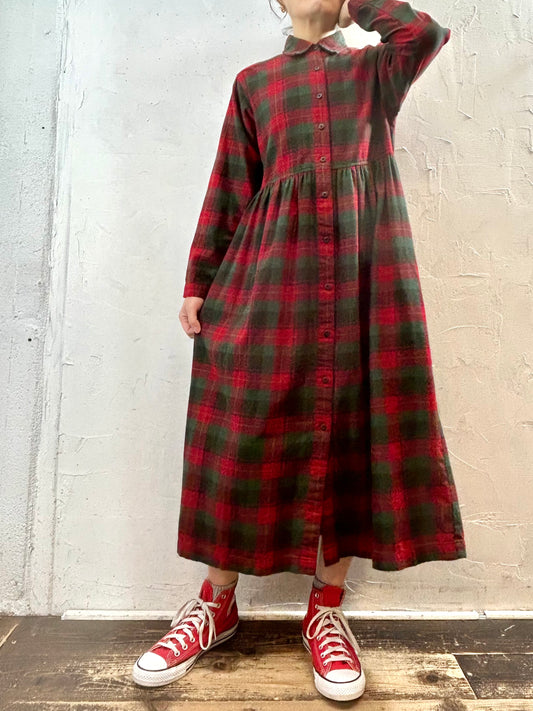 Vintage Flannel Dress  [J28741]