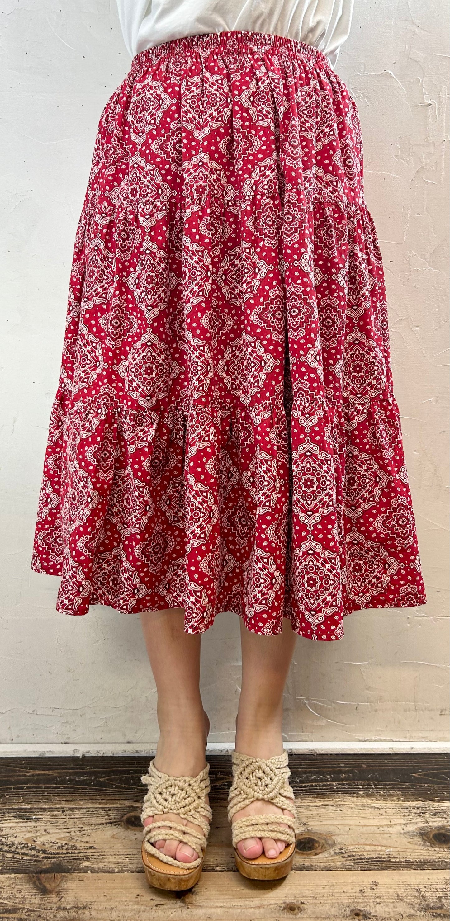 Vintage Tiered Skirt MADE IN USA [F27638]