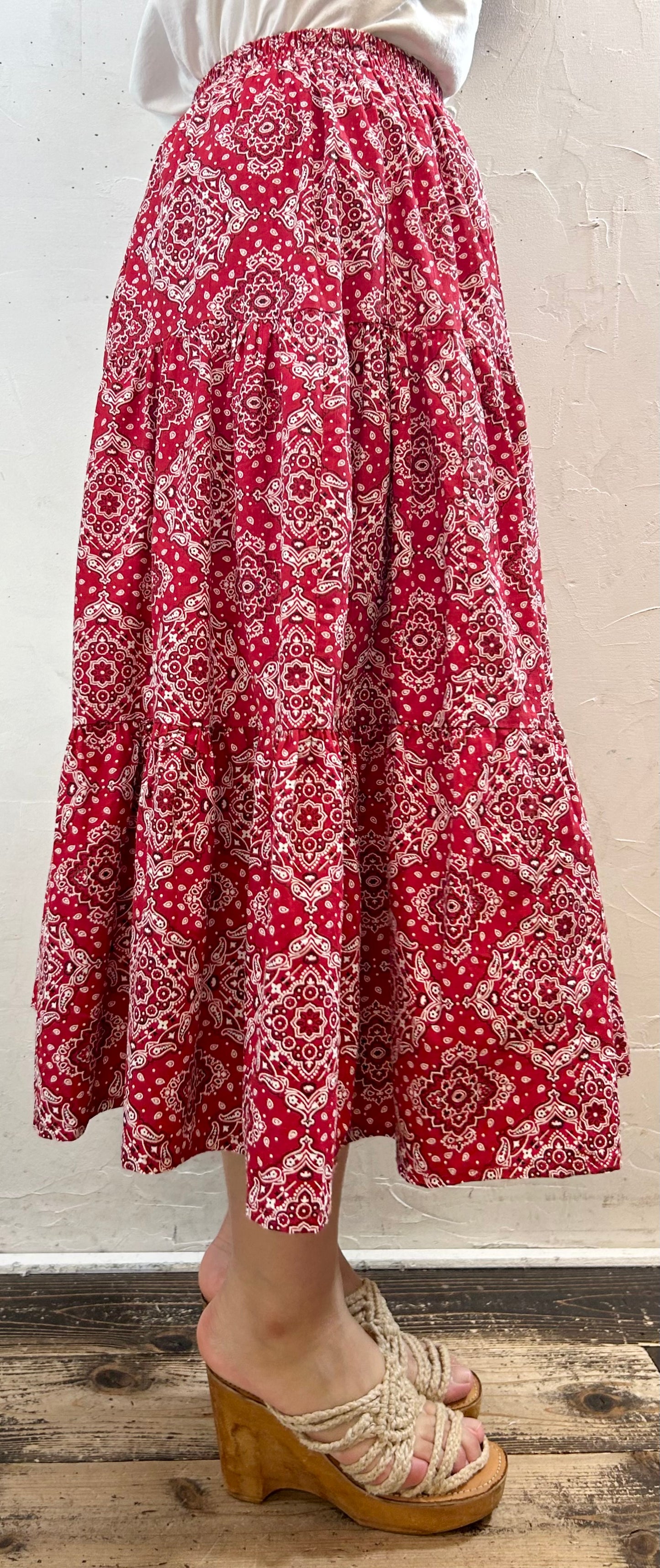 Vintage Tiered Skirt MADE IN USA [F27638]